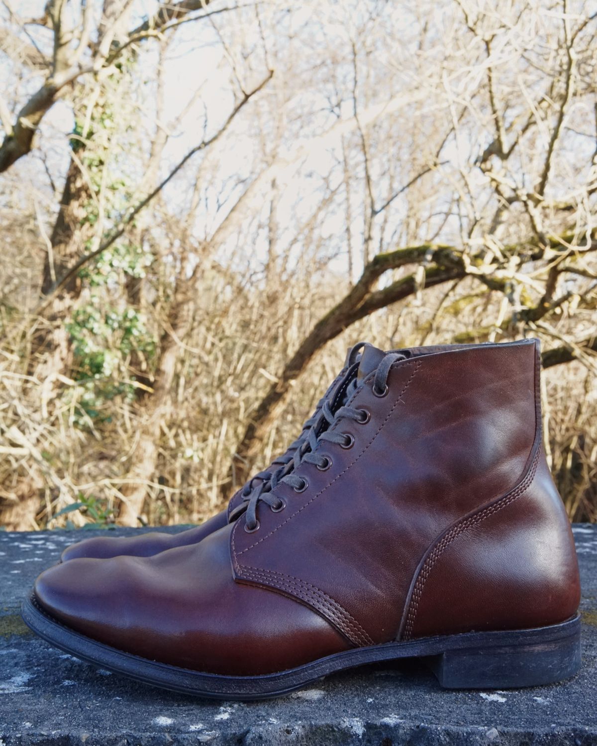 Photo by germanshoeguy on February 1, 2024 of the SKOOB M-43 Service Shoes in Brown Italian Horsebutt.