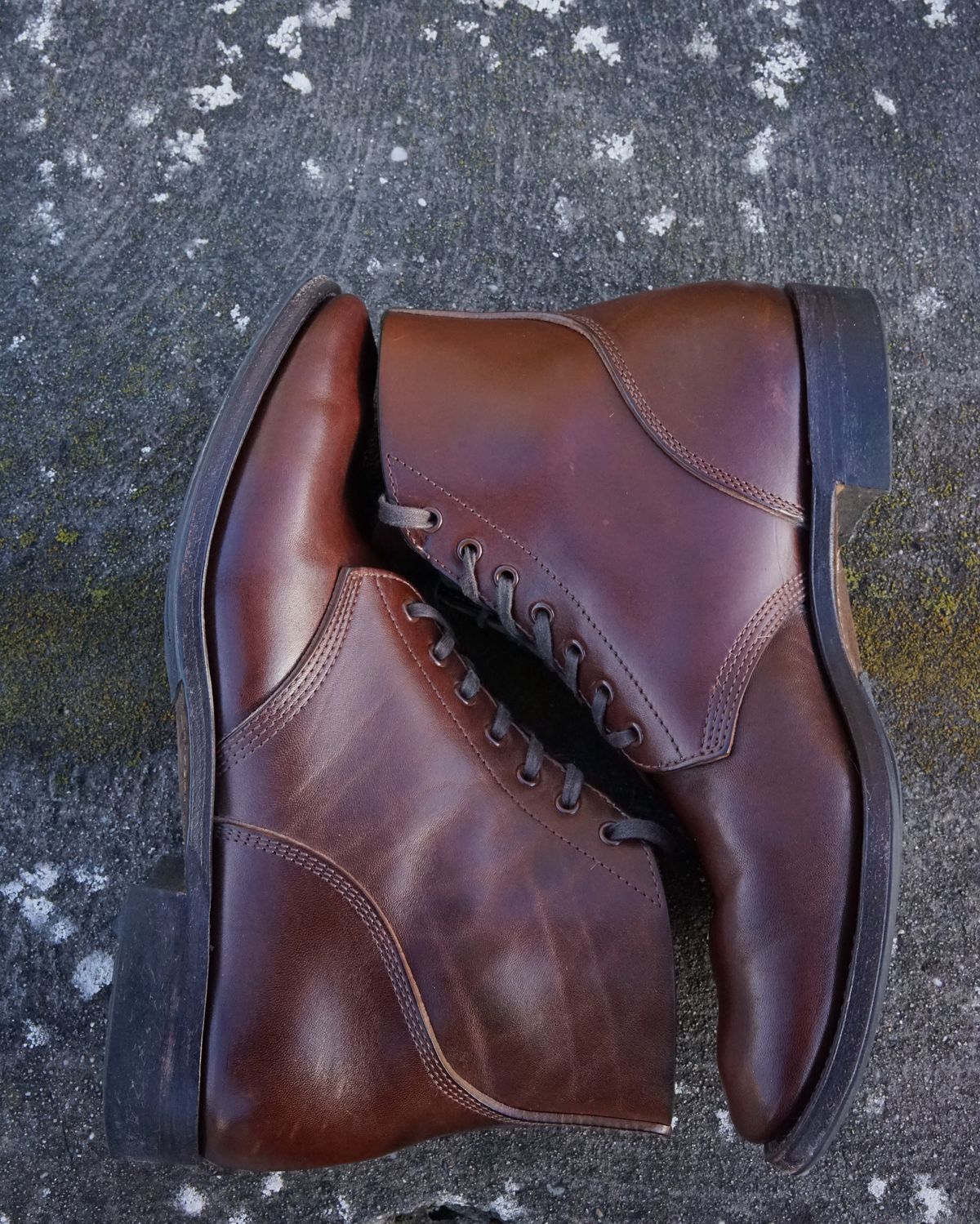 Photo by germanshoeguy on February 1, 2024 of the SKOOB M-43 Service Shoes in Brown Italian Horsebutt.