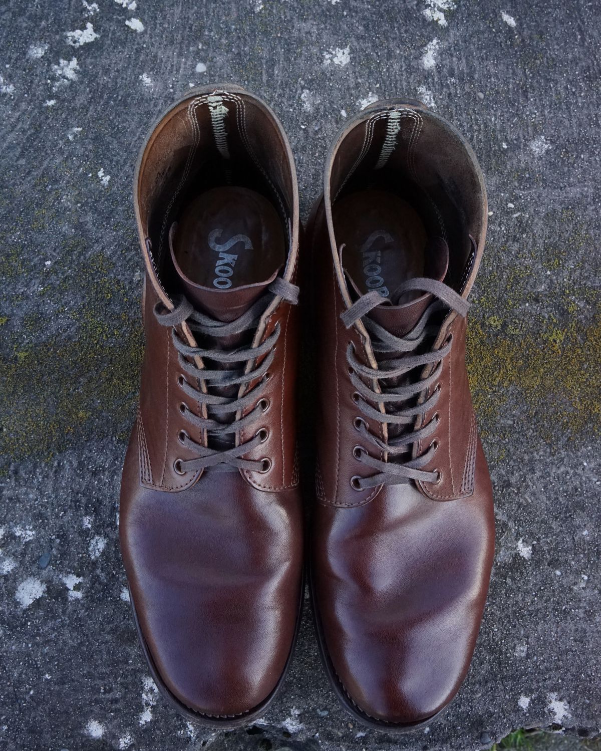 Photo by germanshoeguy on February 1, 2024 of the SKOOB M-43 Service Shoes in Brown Italian Horsebutt.