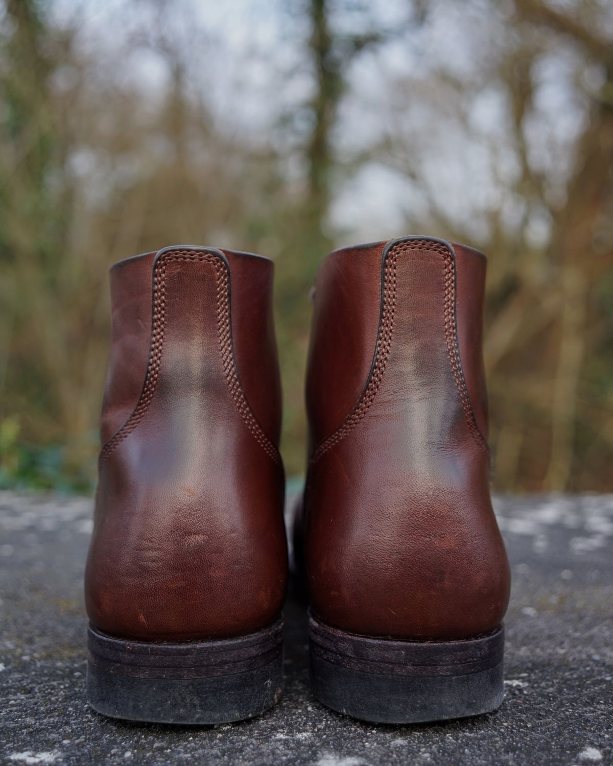 Photo by germanshoeguy on March 1, 2024 of the SKOOB M-43 Service Shoes in Brown Italian Horsebutt.