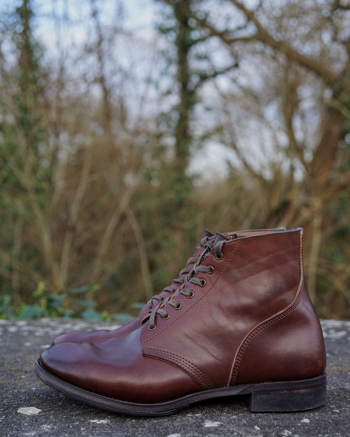 Photo by germanshoeguy on March 1, 2024 of the SKOOB M-43 Service Shoes in Brown Italian Horsebutt.