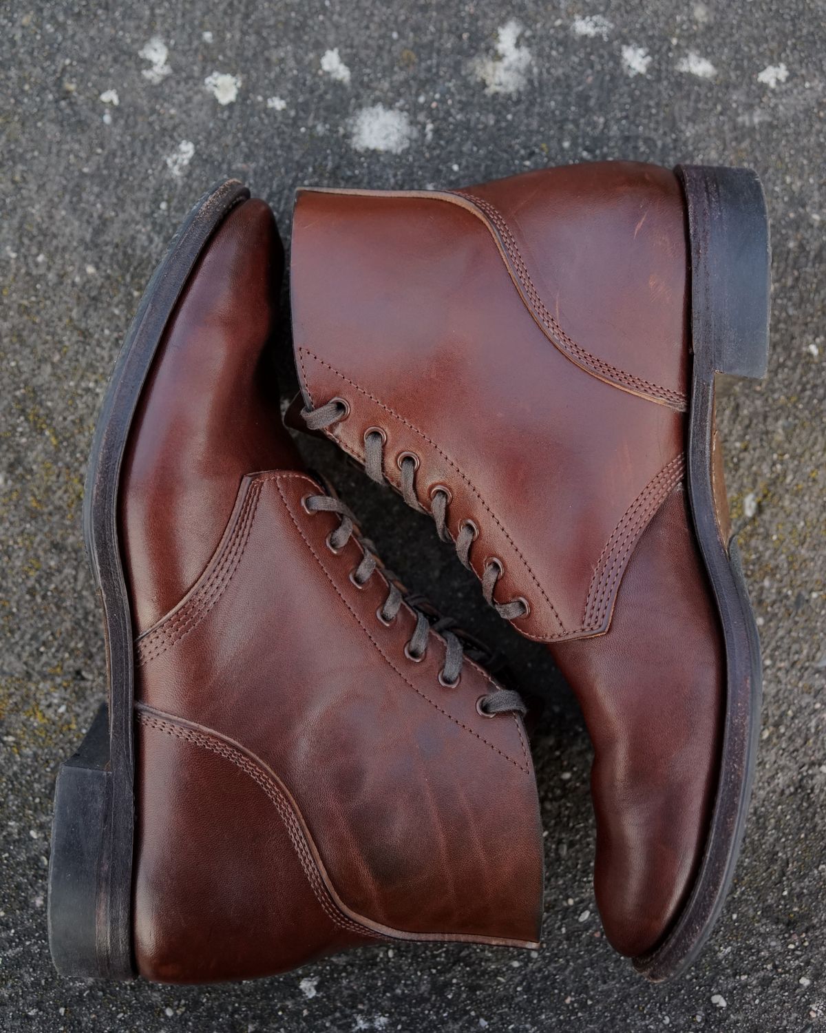 Photo by germanshoeguy on March 1, 2024 of the SKOOB M-43 Service Shoes in Brown Italian Horsebutt.