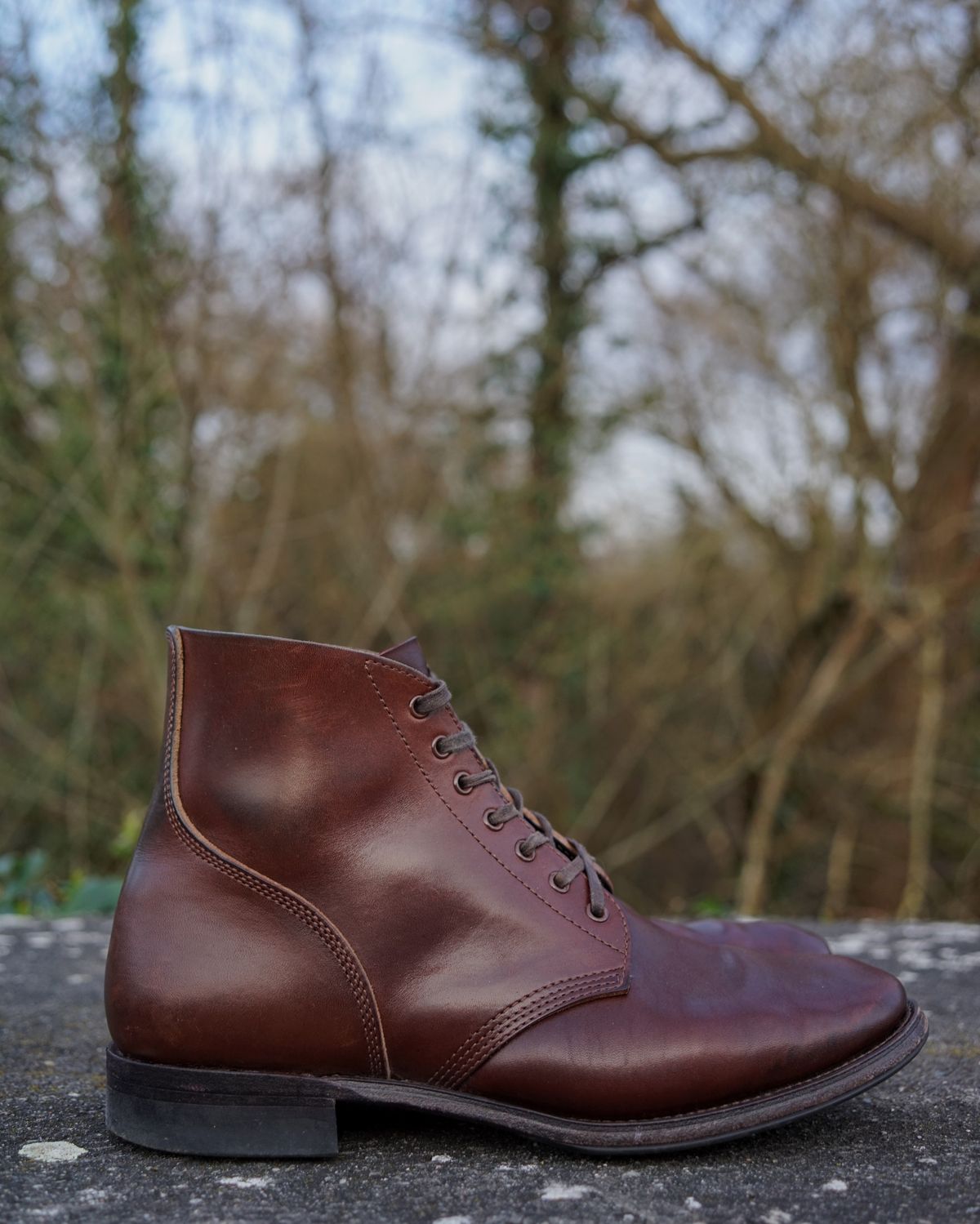 Photo by germanshoeguy on March 1, 2024 of the SKOOB M-43 Service Shoes in Brown Italian Horsebutt.