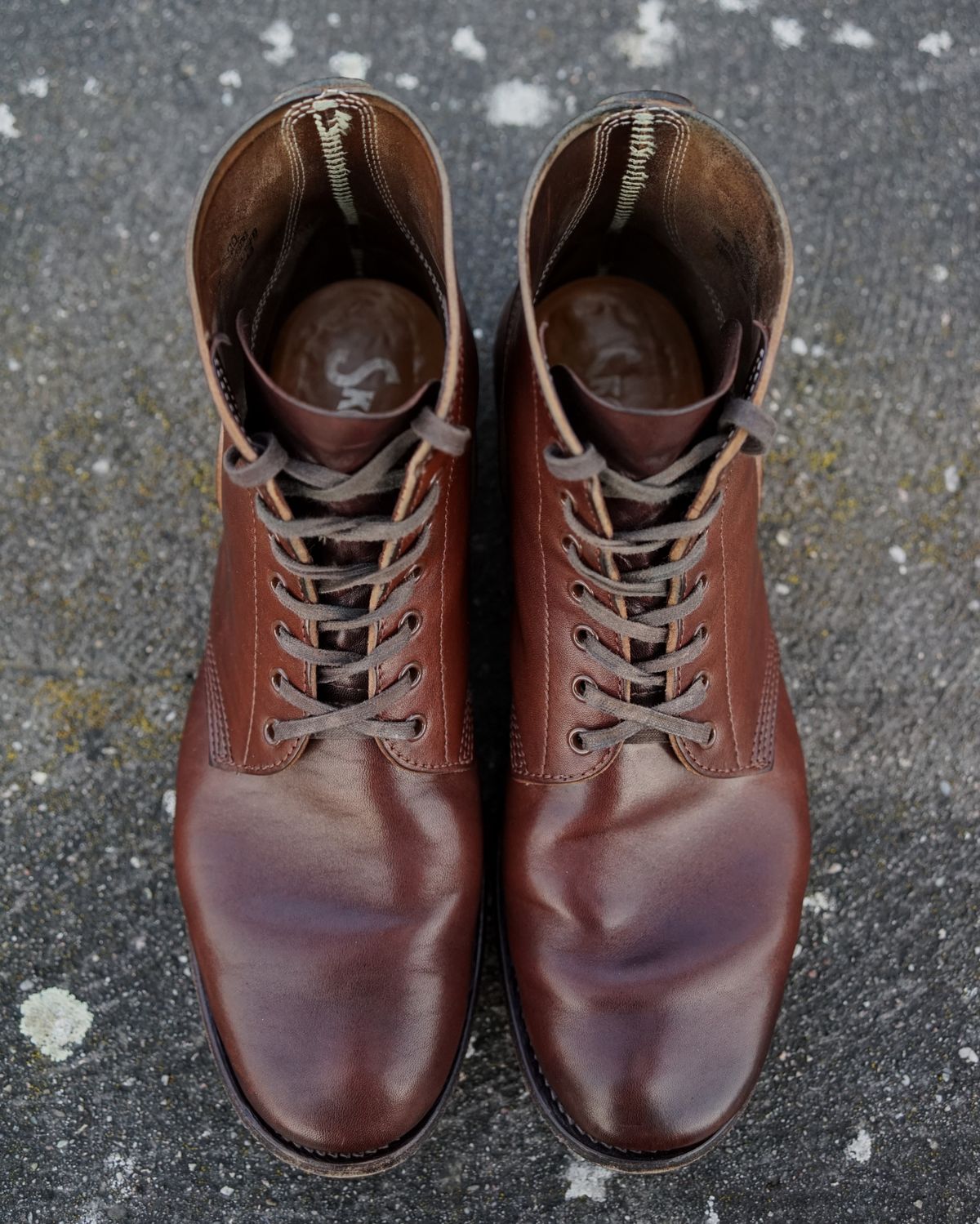 Photo by germanshoeguy on March 1, 2024 of the SKOOB M-43 Service Shoes in Brown Italian Horsebutt.