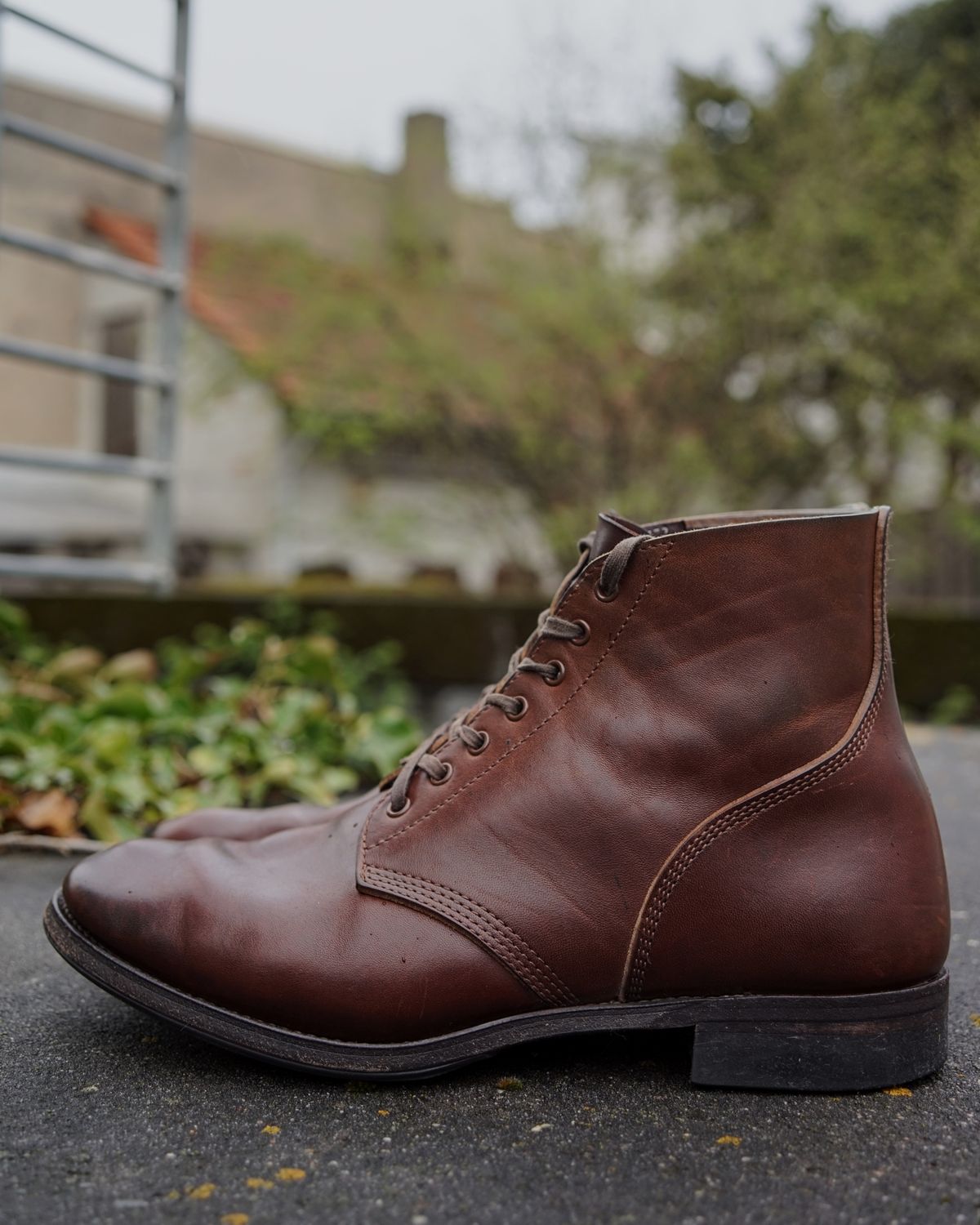 Photo by germanshoeguy on April 1, 2024 of the SKOOB M-43 Service Shoes in Brown Italian Horsebutt.