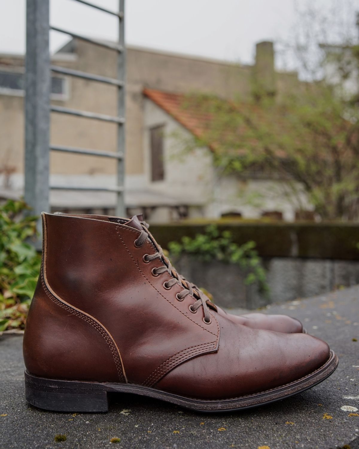 Photo by germanshoeguy on April 1, 2024 of the SKOOB M-43 Service Shoes in Brown Italian Horsebutt.