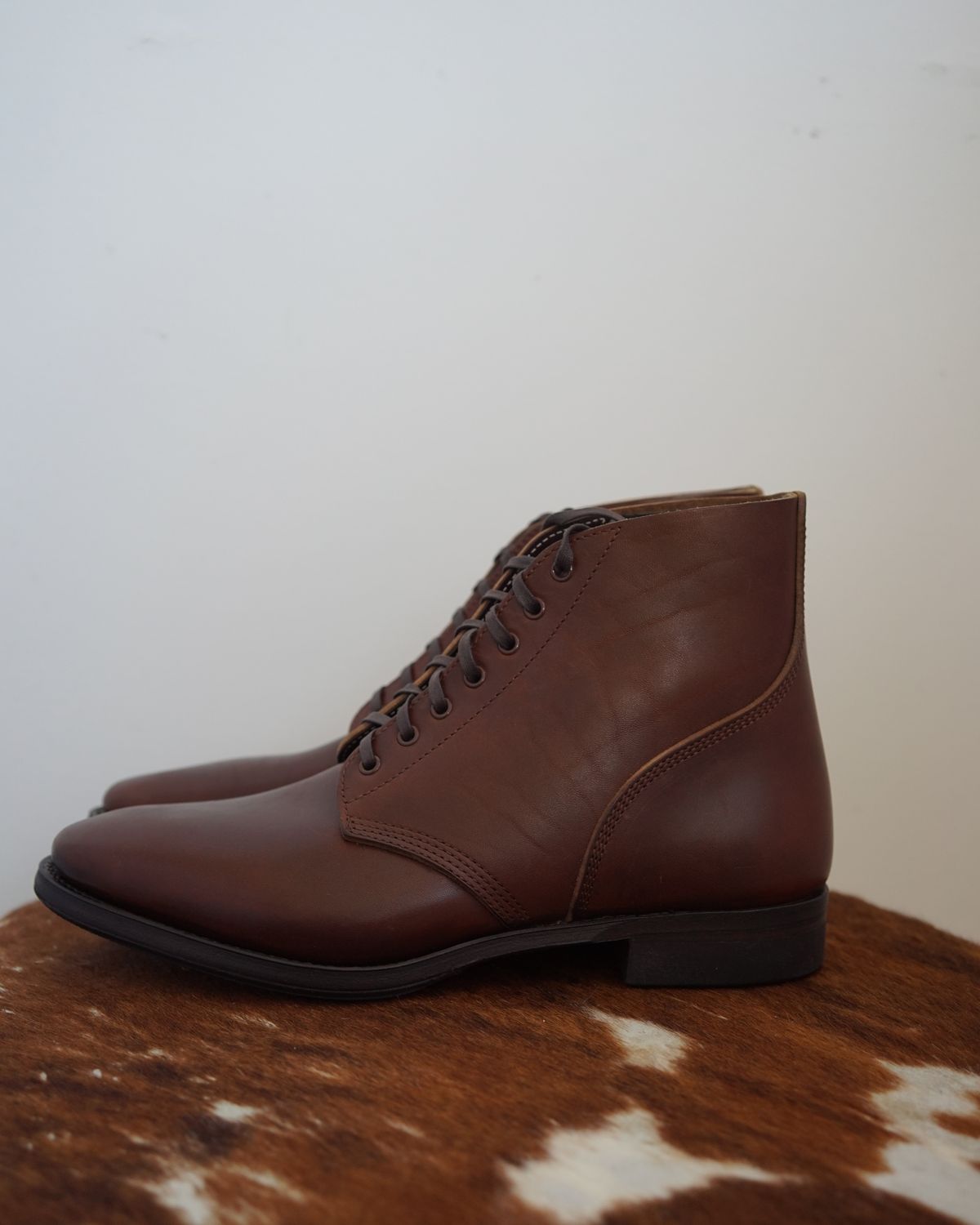 Photo by germanshoeguy on October 1, 2023 of the SKOOB M-43 Service Shoes in Brown Italian Horsebutt.