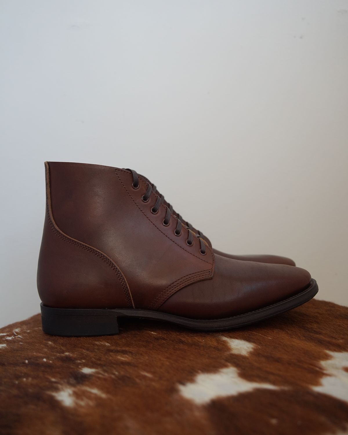 Photo by germanshoeguy on October 1, 2023 of the SKOOB M-43 Service Shoes in Brown Italian Horsebutt.