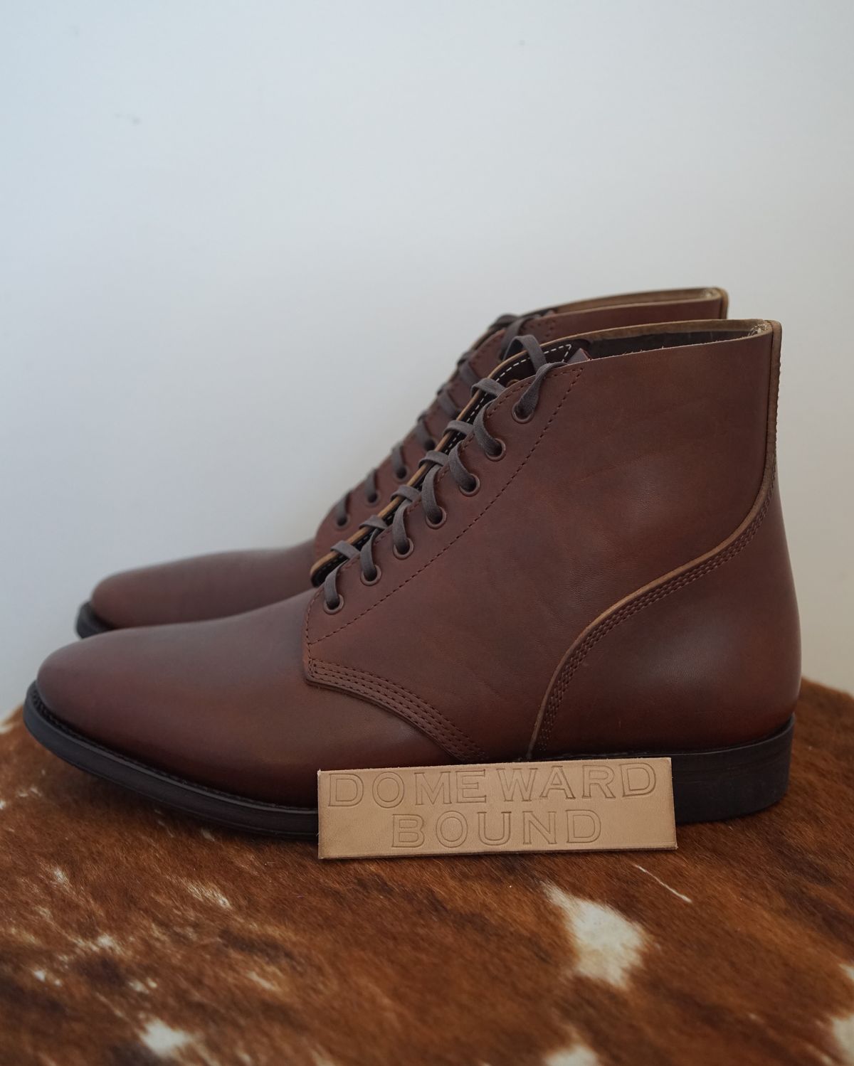 Photo by germanshoeguy on October 1, 2023 of the SKOOB M-43 Service Shoes in Brown Italian Horsebutt.