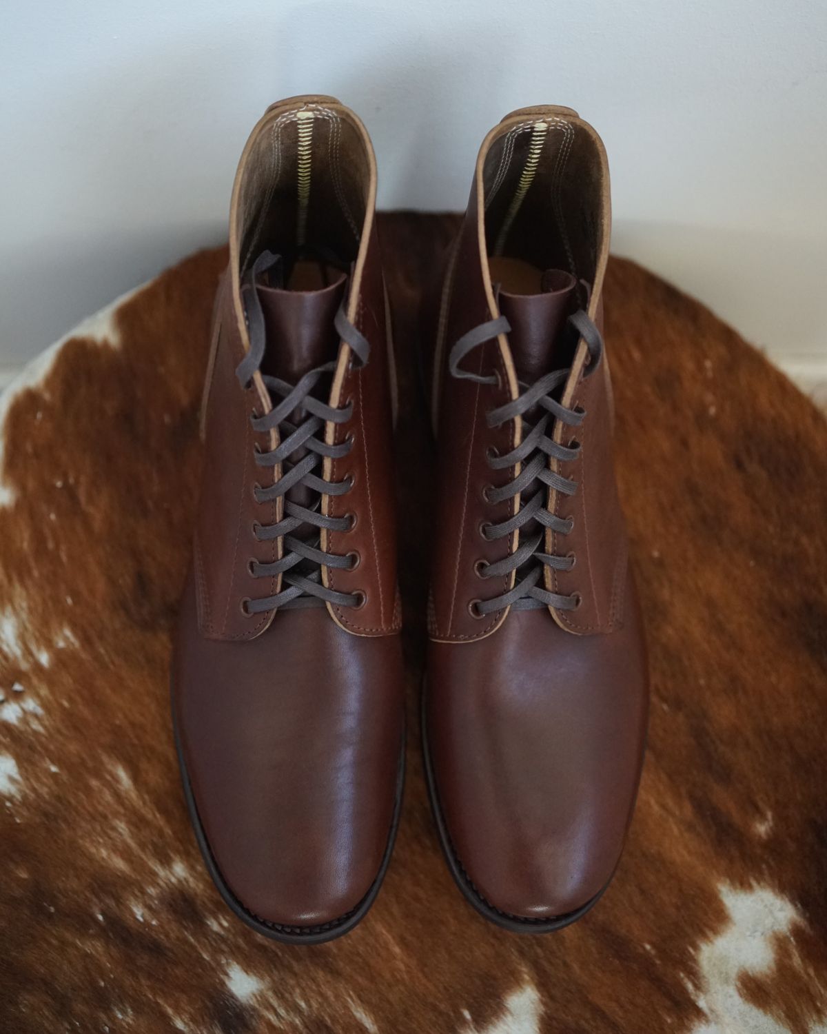 Photo by germanshoeguy on October 1, 2023 of the SKOOB M-43 Service Shoes in Brown Italian Horsebutt.