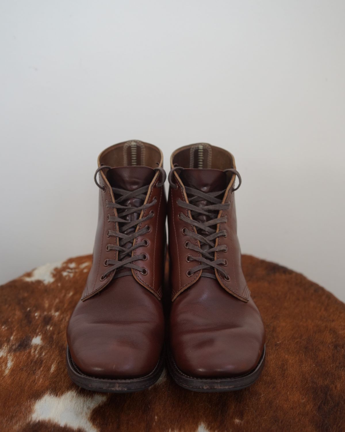 Photo by germanshoeguy on November 3, 2023 of the SKOOB M-43 Service Shoes in Brown Italian Horsebutt.