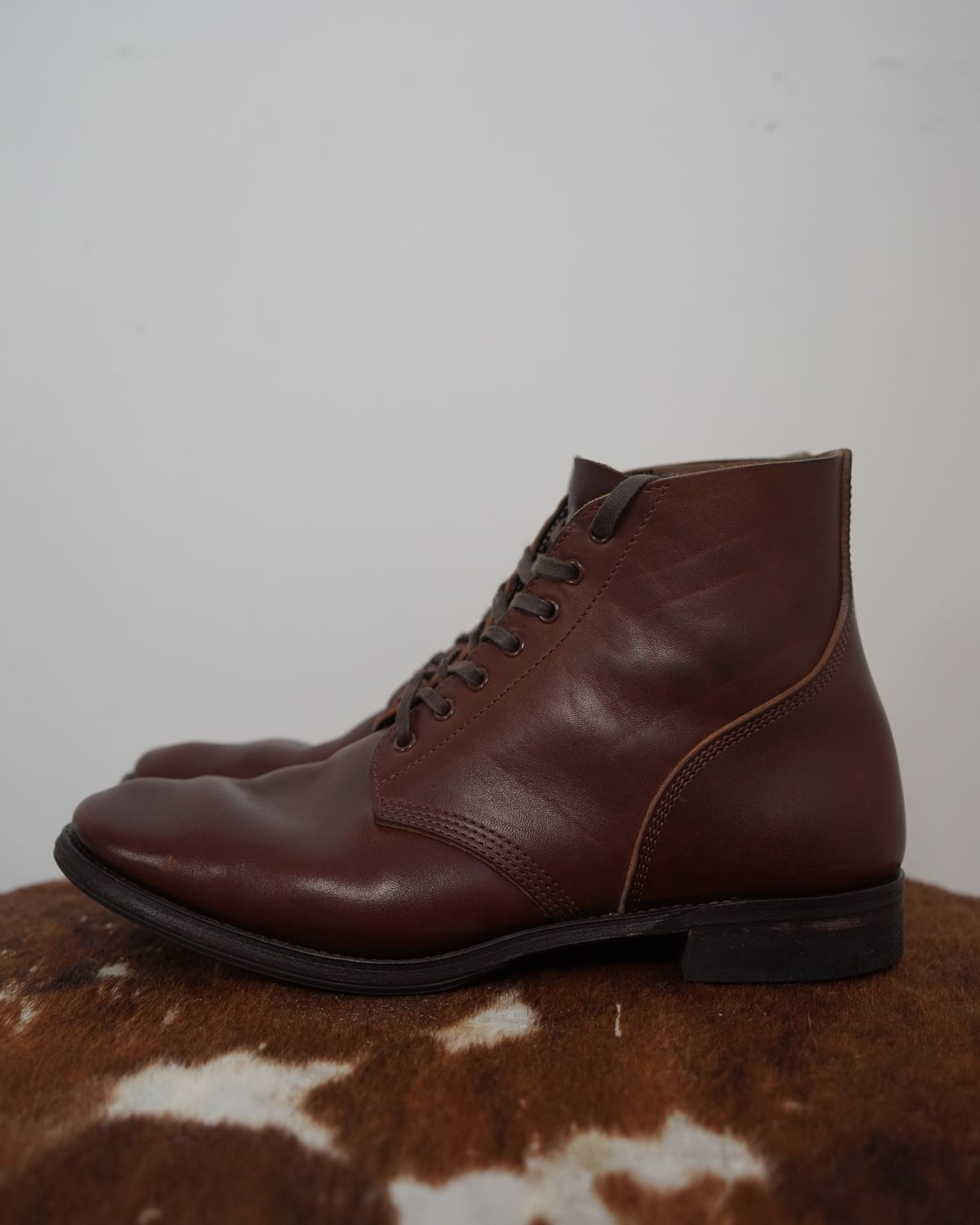 Photo by germanshoeguy on November 3, 2023 of the SKOOB M-43 Service Shoes in Brown Italian Horsebutt.