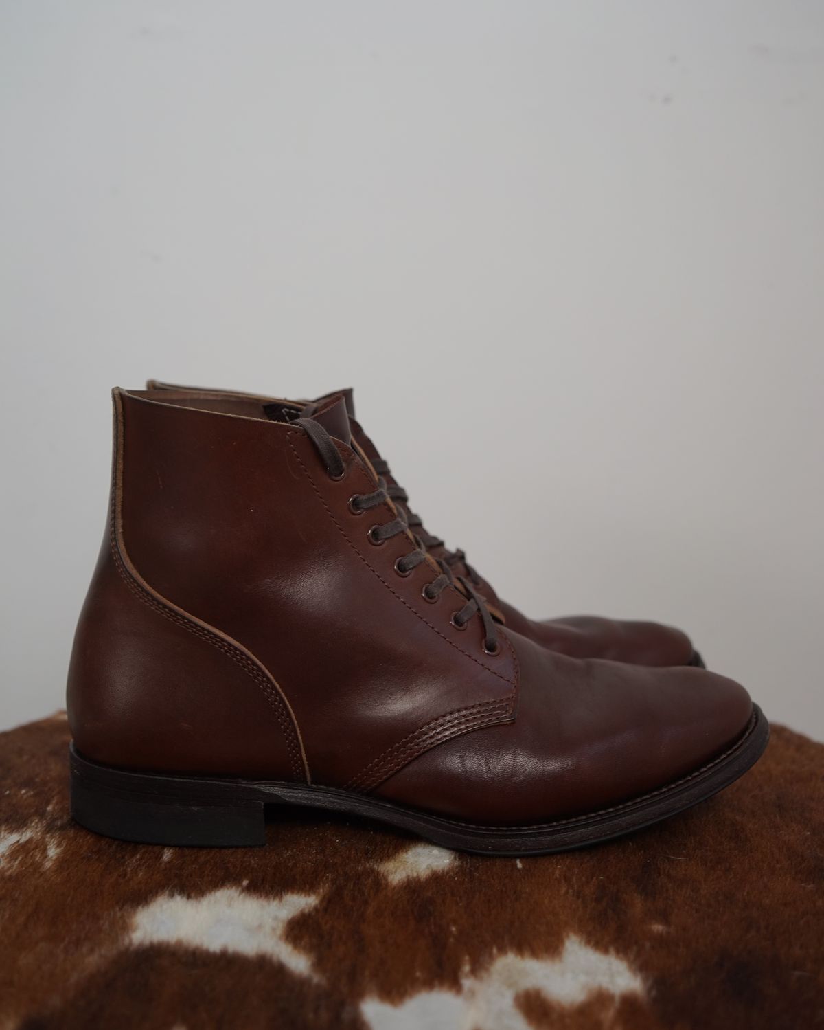 Photo by germanshoeguy on November 3, 2023 of the SKOOB M-43 Service Shoes in Brown Italian Horsebutt.