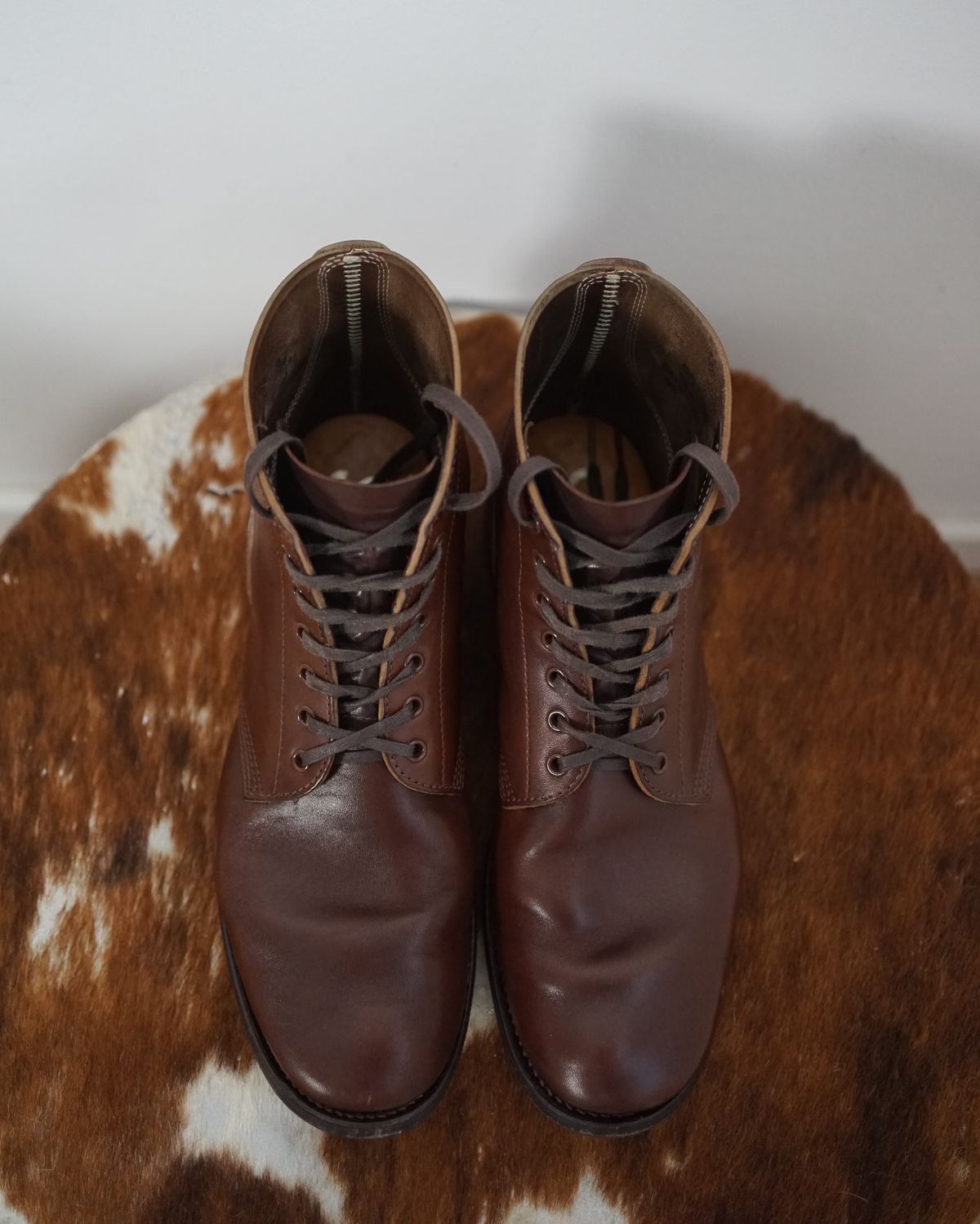 Photo by germanshoeguy on November 3, 2023 of the SKOOB M-43 Service Shoes in Brown Italian Horsebutt.