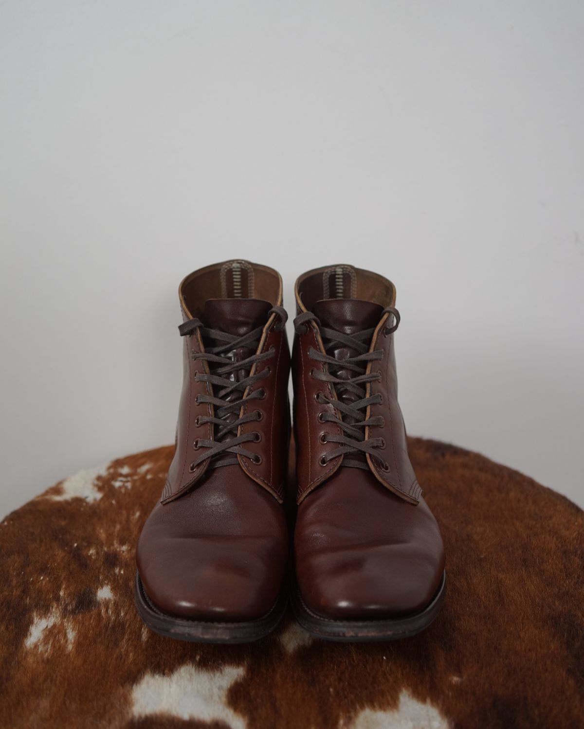 Photo by germanshoeguy on December 1, 2023 of the SKOOB M-43 Service Shoes in Brown Italian Horsebutt.