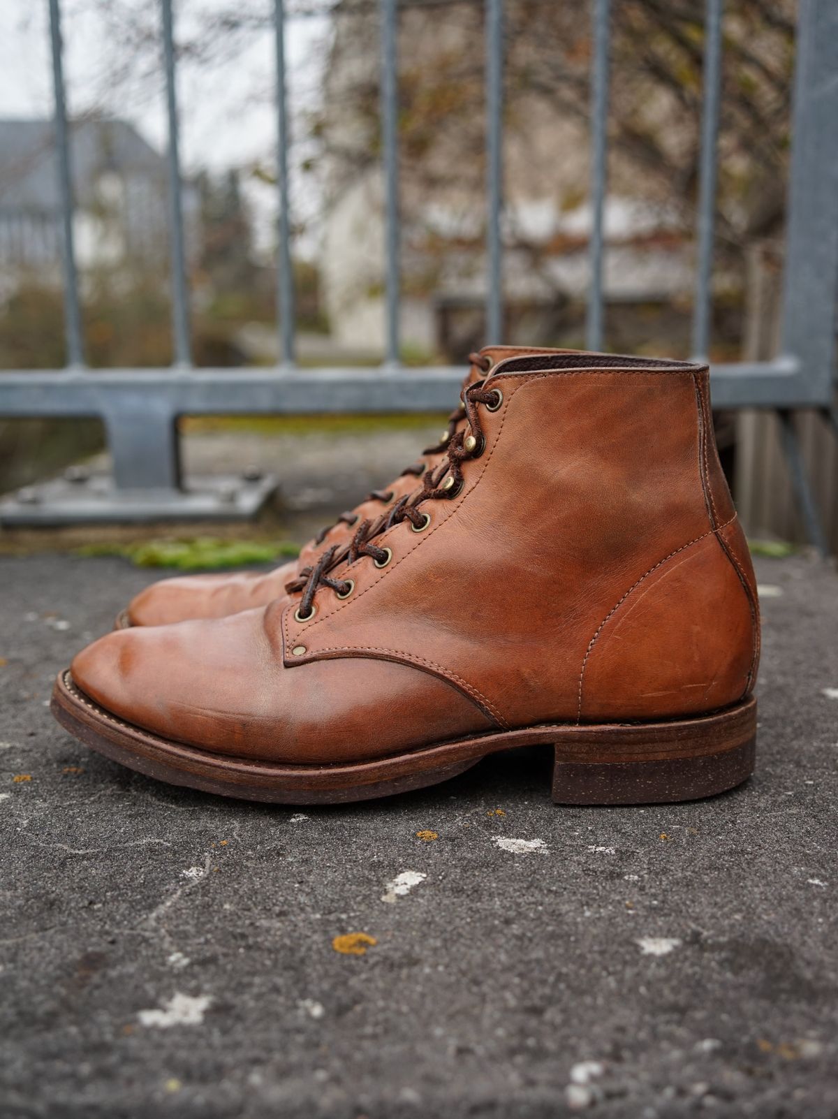 Photo by germanshoeguy on December 3, 2025 of the Self-Made Service Boot "Kaya" in Guidi Natural Horsebutt.
