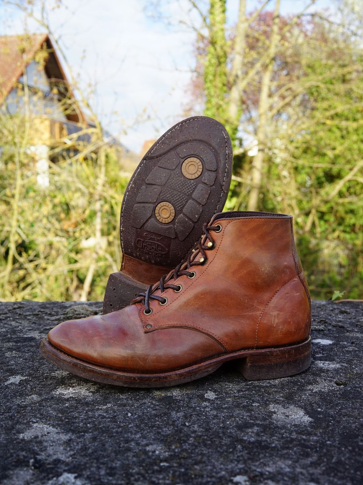 Photo by germanshoeguy on April 3, 2026 of the Self-Made Service Boot "Kaya" in Guidi Natural Horsebutt.