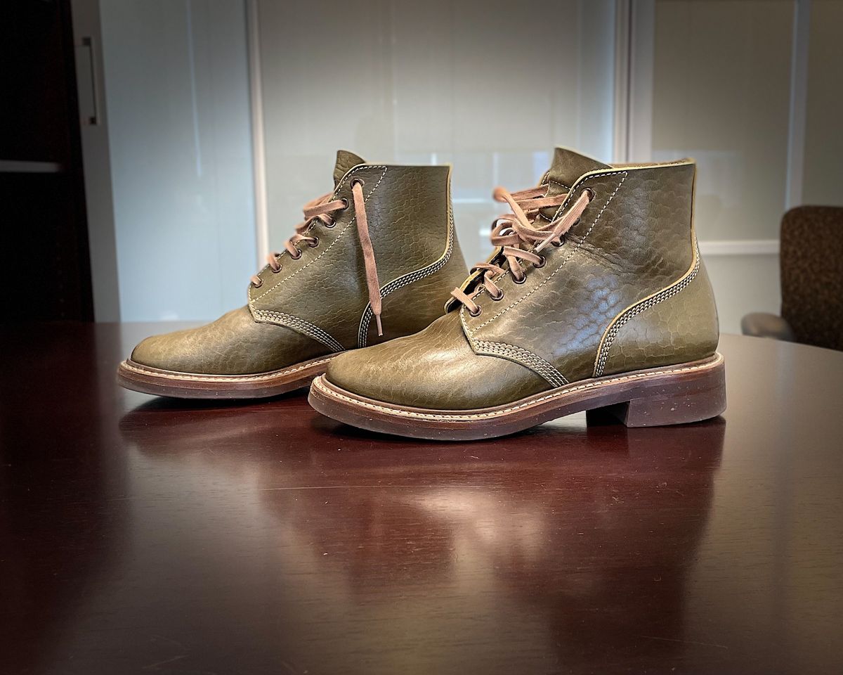 Photo by scotts on August 10, 2023 of the John Lofgren M-43 Service Shoes in Shinki Olive Oiled Horsebutt.