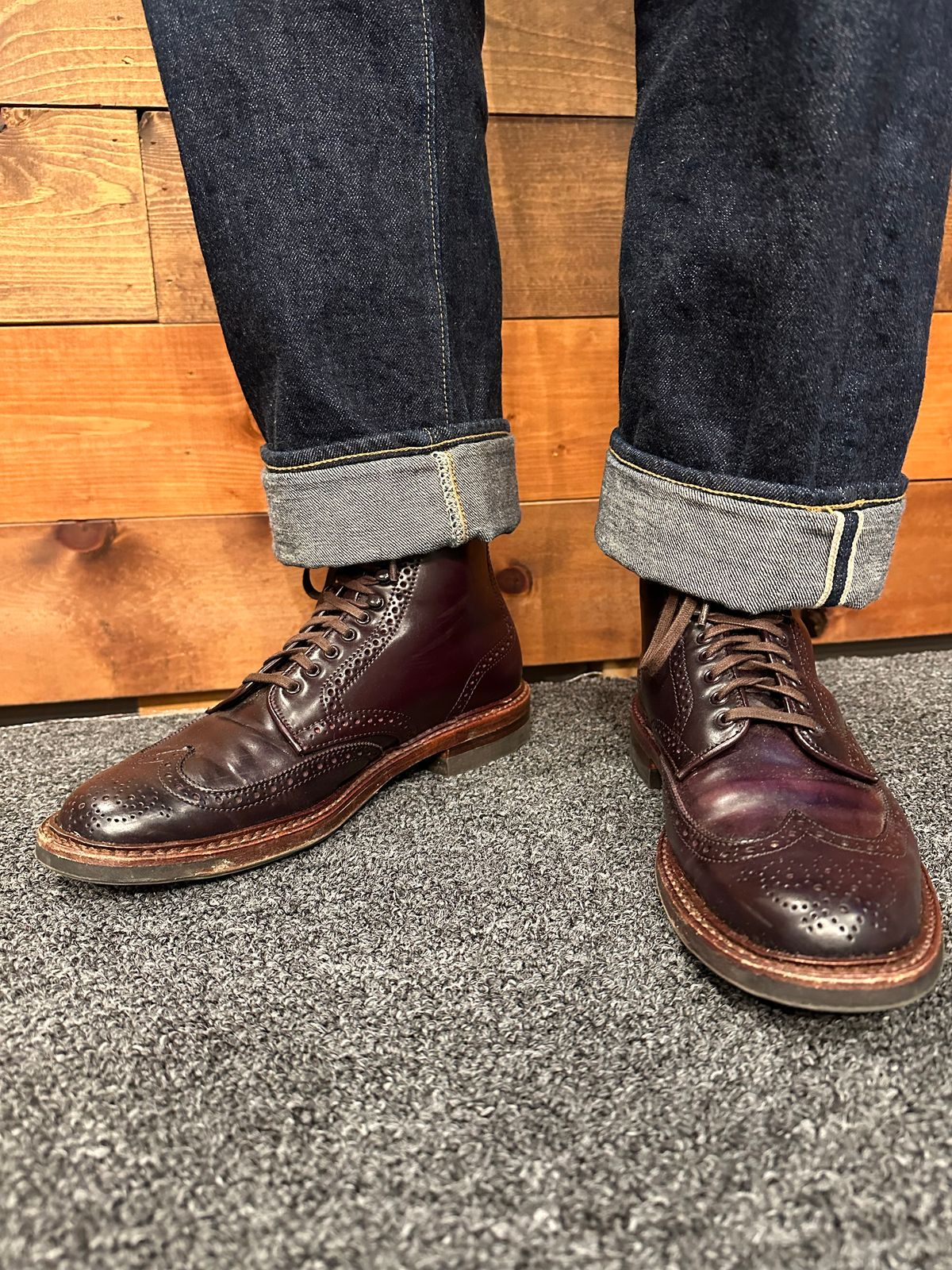 Photo by DirtyRat on November 10, 2022 of the Alden Wingtip Boot in Horween Color 8 Shell Cordovan.