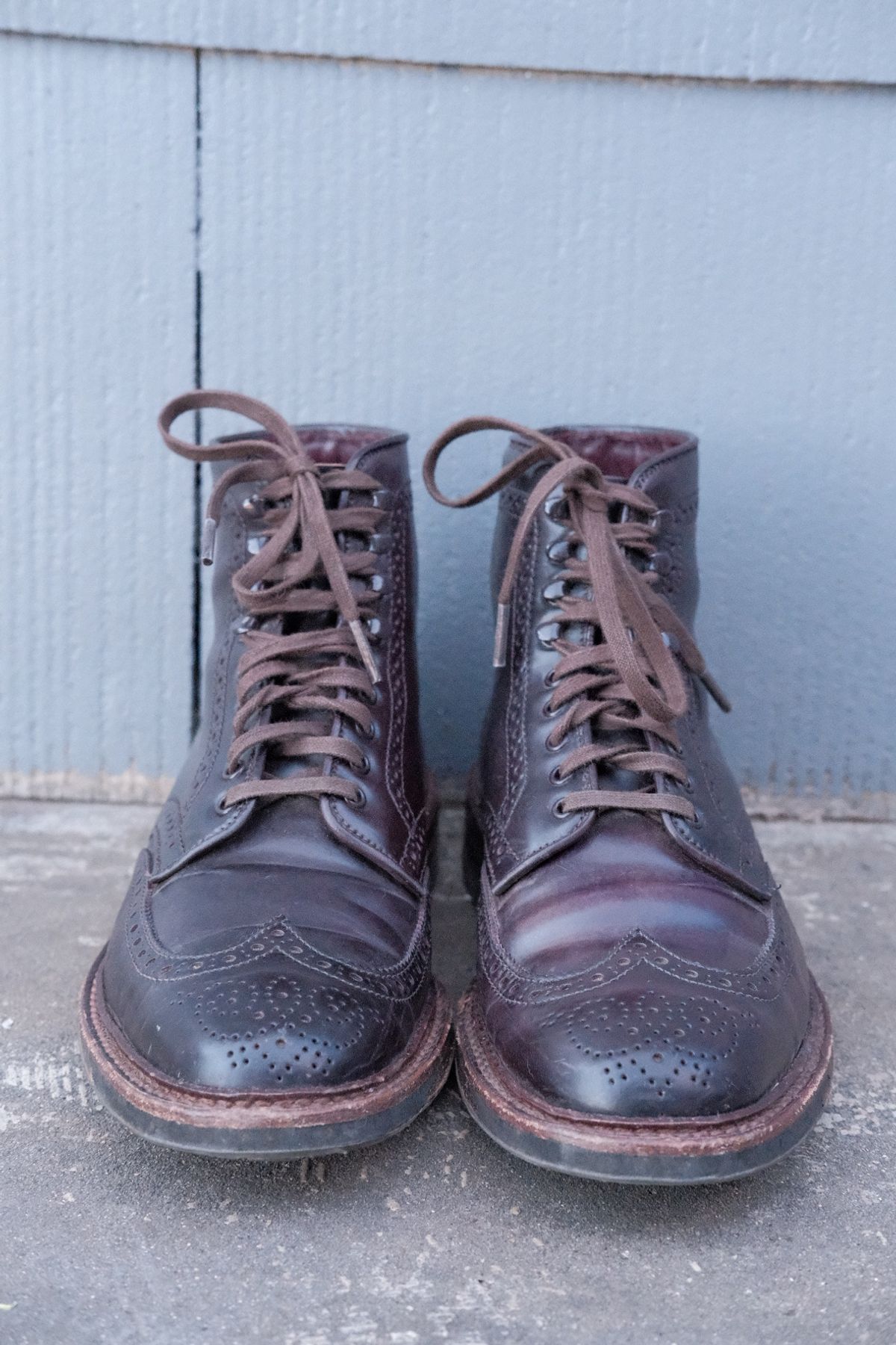 Photo by DirtyRat on January 6, 2023 of the Alden Wingtip Boot in Horween Color 8 Shell Cordovan.
