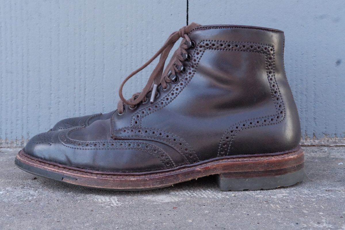 Photo by DirtyRat on February 6, 2023 of the Alden Wingtip Boot in Horween Color 8 Shell Cordovan.