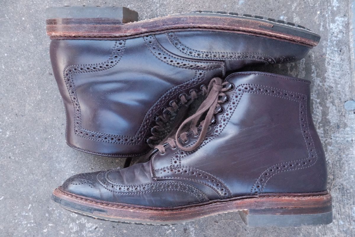 Photo by DirtyRat on February 6, 2023 of the Alden Wingtip Boot in Horween Color 8 Shell Cordovan.