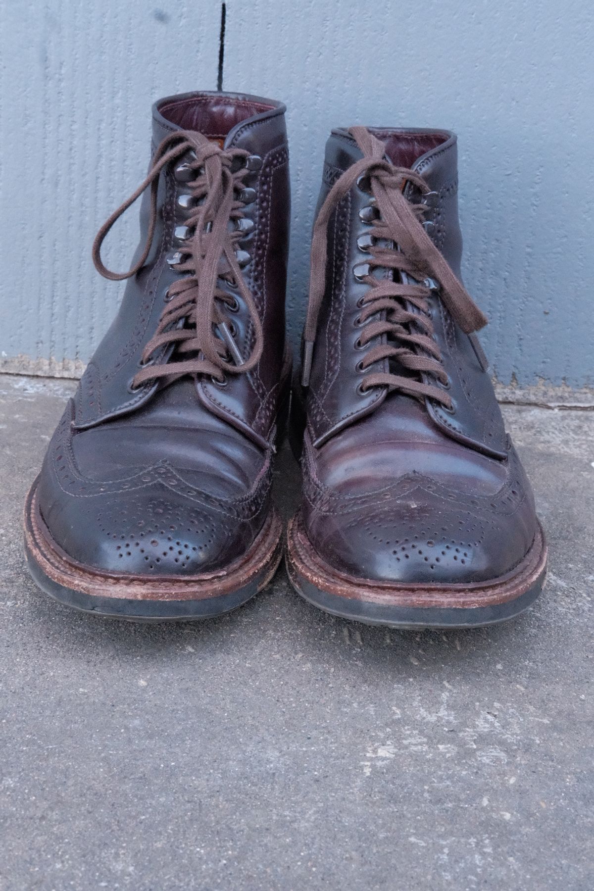 Photo by DirtyRat on March 6, 2023 of the Alden Wingtip Boot in Horween Color 8 Shell Cordovan.