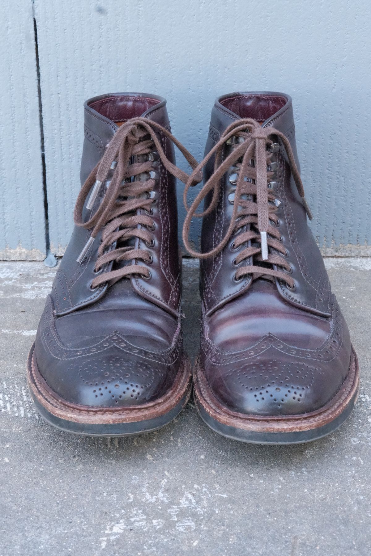 Photo by DirtyRat on April 6, 2023 of the Alden Wingtip Boot in Horween Color 8 Shell Cordovan.