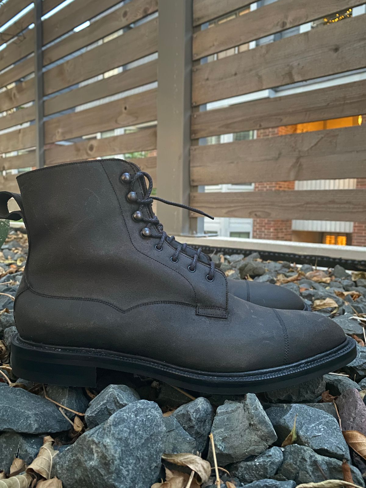 Photo by babu on October 6, 2022 of the Edward Green Galway in Black Waxed Suede.