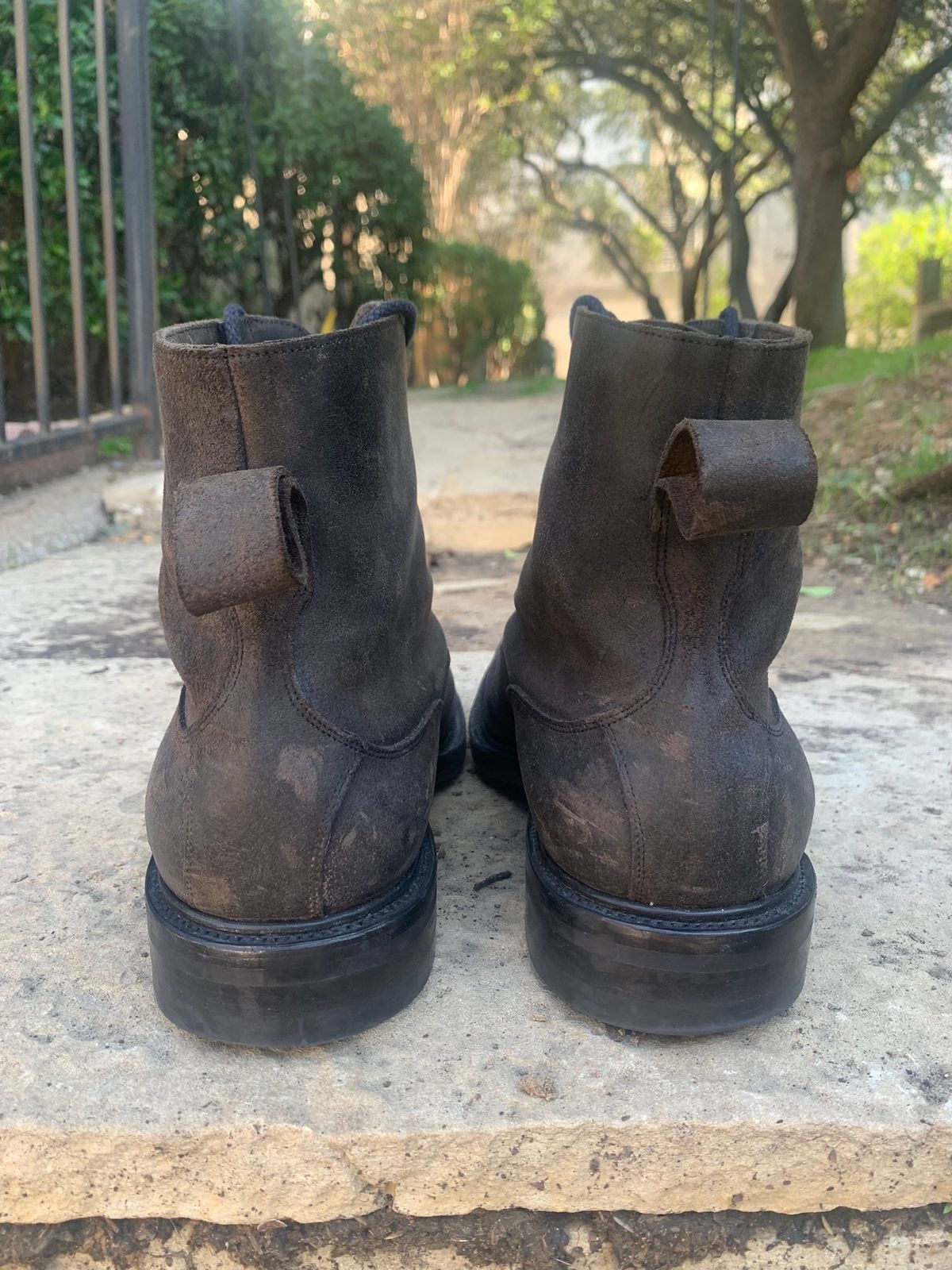 Photo by babu on November 9, 2022 of the Edward Green Galway in Black Waxed Suede.