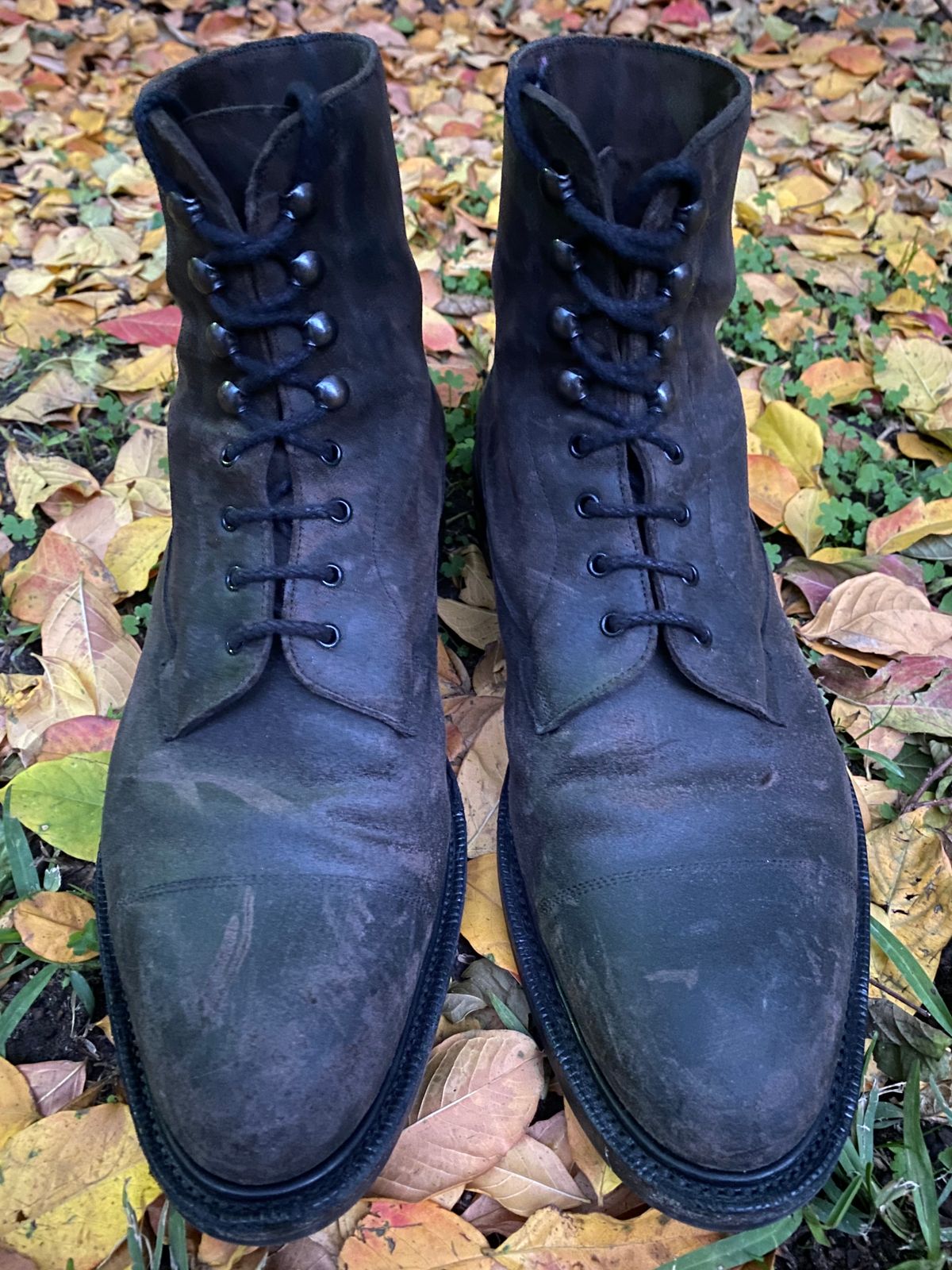 Photo by babu on December 6, 2022 of the Edward Green Galway in Black Waxed Suede.