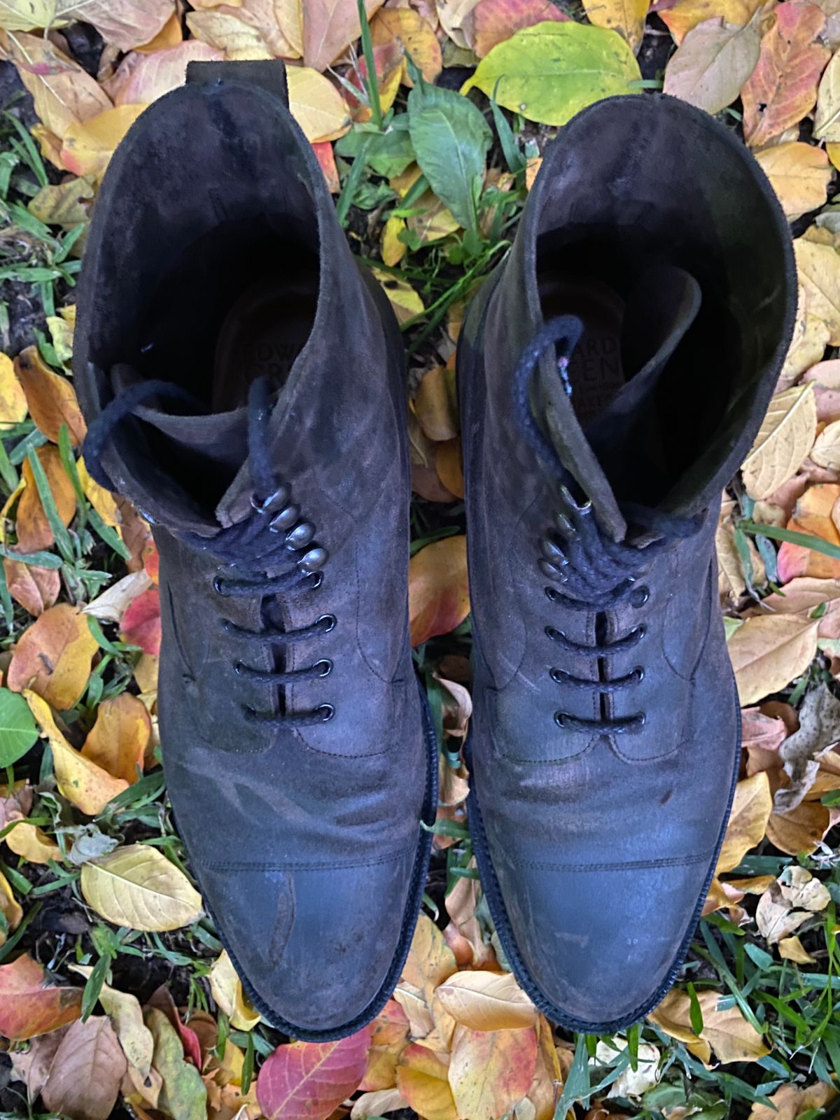 Photo by babu on December 6, 2022 of the Edward Green Galway in Black Waxed Suede.