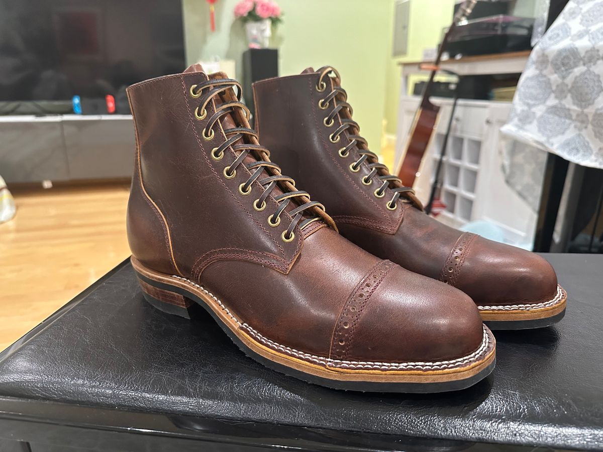 Photo by shuviten on October 1, 2024 of the Self-Made Derby Boot in Horween Color 8 Cypress.