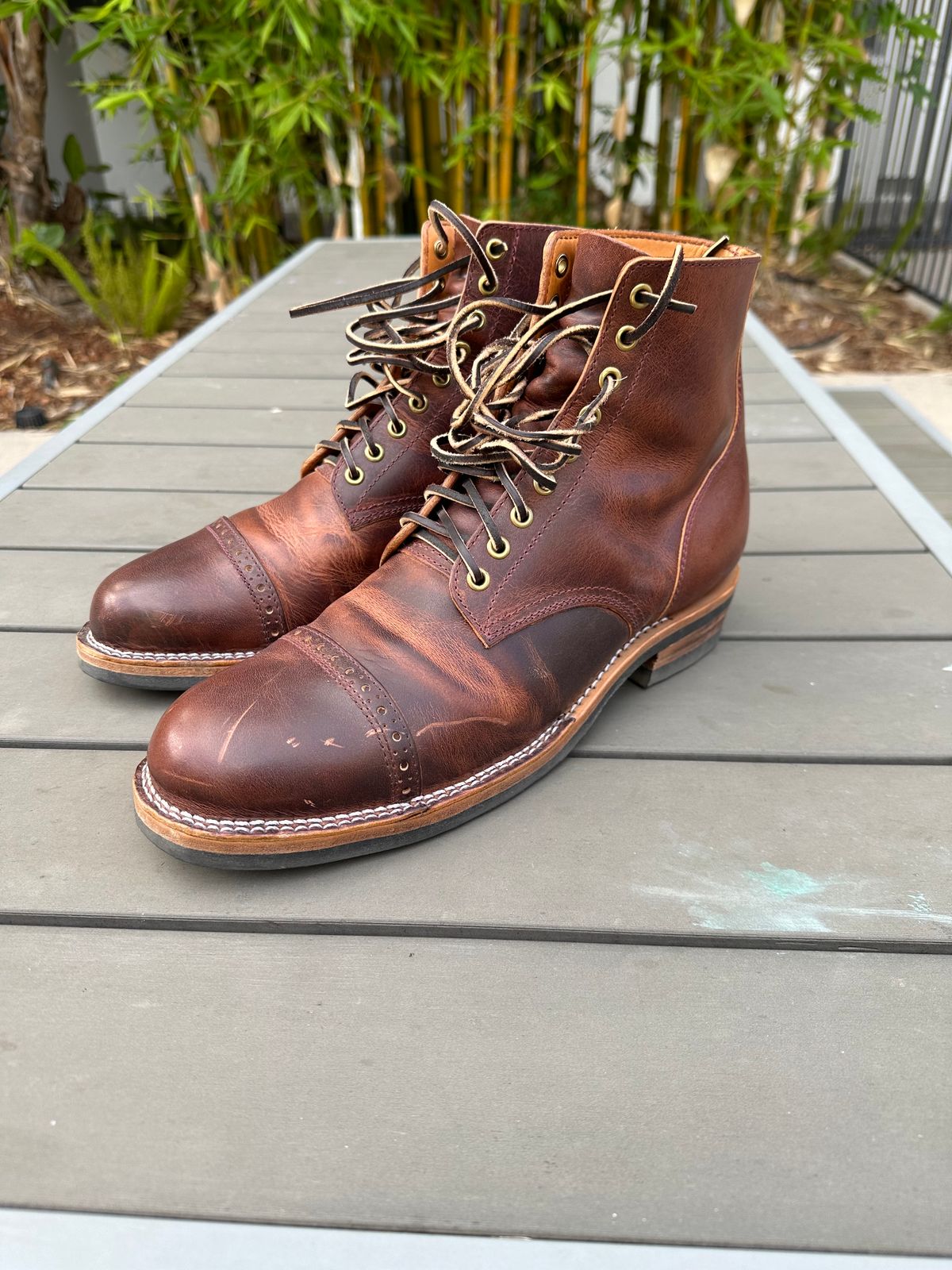 Photo by shuviten on November 5, 2024 of the Self-Made Derby Boot in Horween Color 8 Cypress.