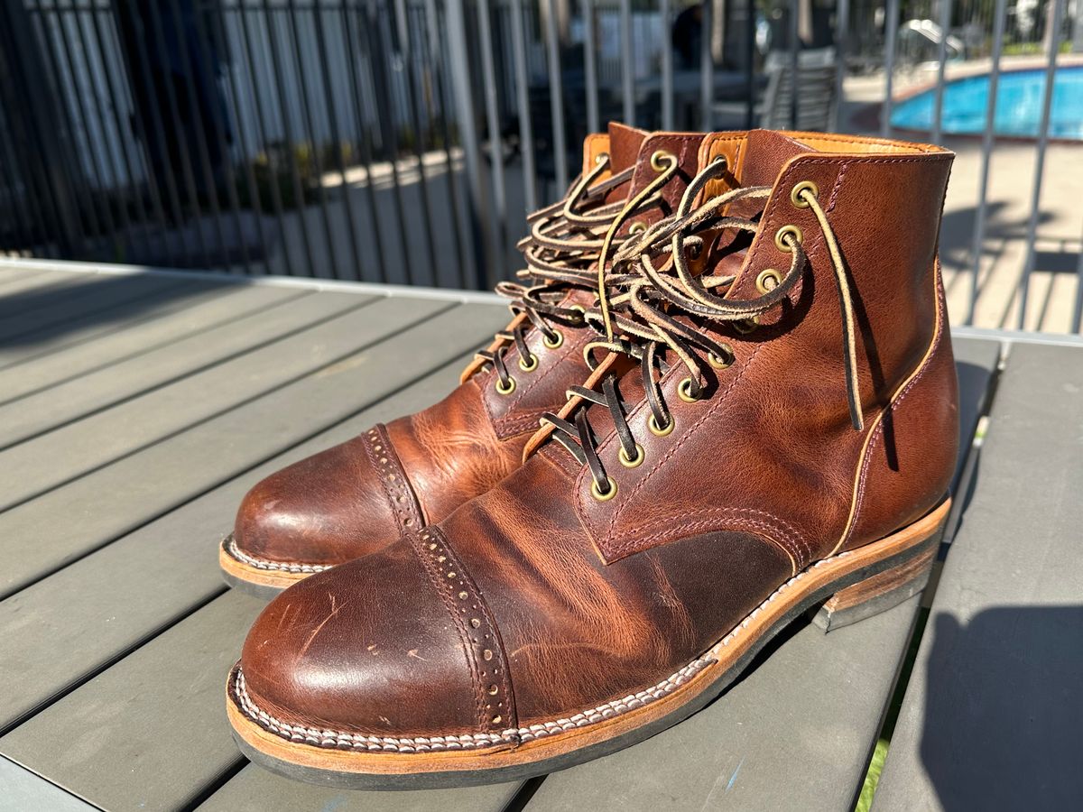 Photo by shuviten on December 3, 2024 of the Self-Made Derby Boot in Horween Color 8 Cypress.