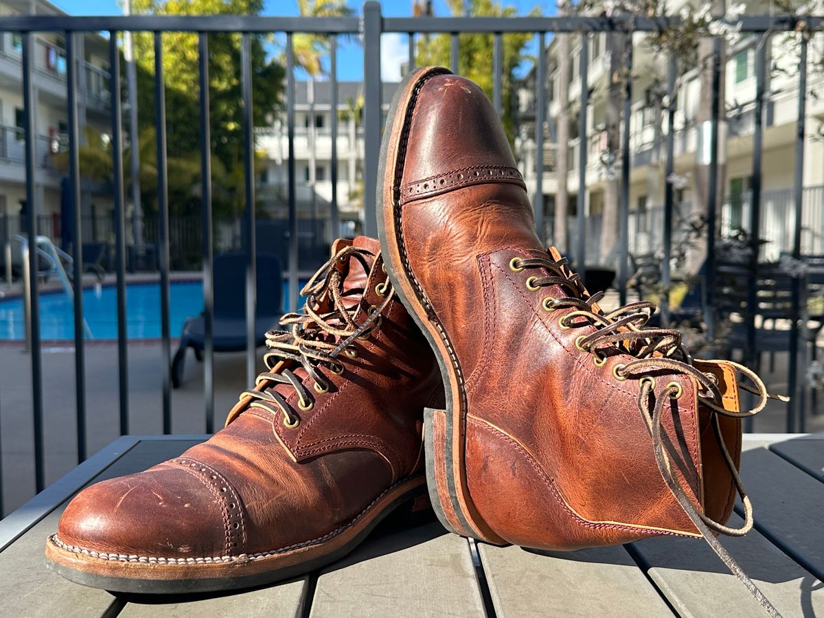 Photo by shuviten on March 2, 2025 of the Self-Made Derby Boot in Horween Color 8 Cypress.