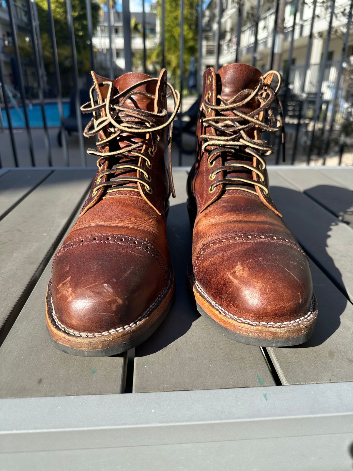 Photo by shuviten on March 2, 2025 of the Self-Made Derby Boot in Horween Color 8 Cypress.