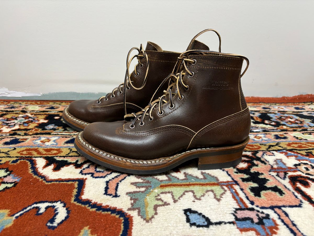 Photo by odontoblast on December 6, 2023 of the White's Bounty Hunter in Horween Cinnamon Waxed Flesh.