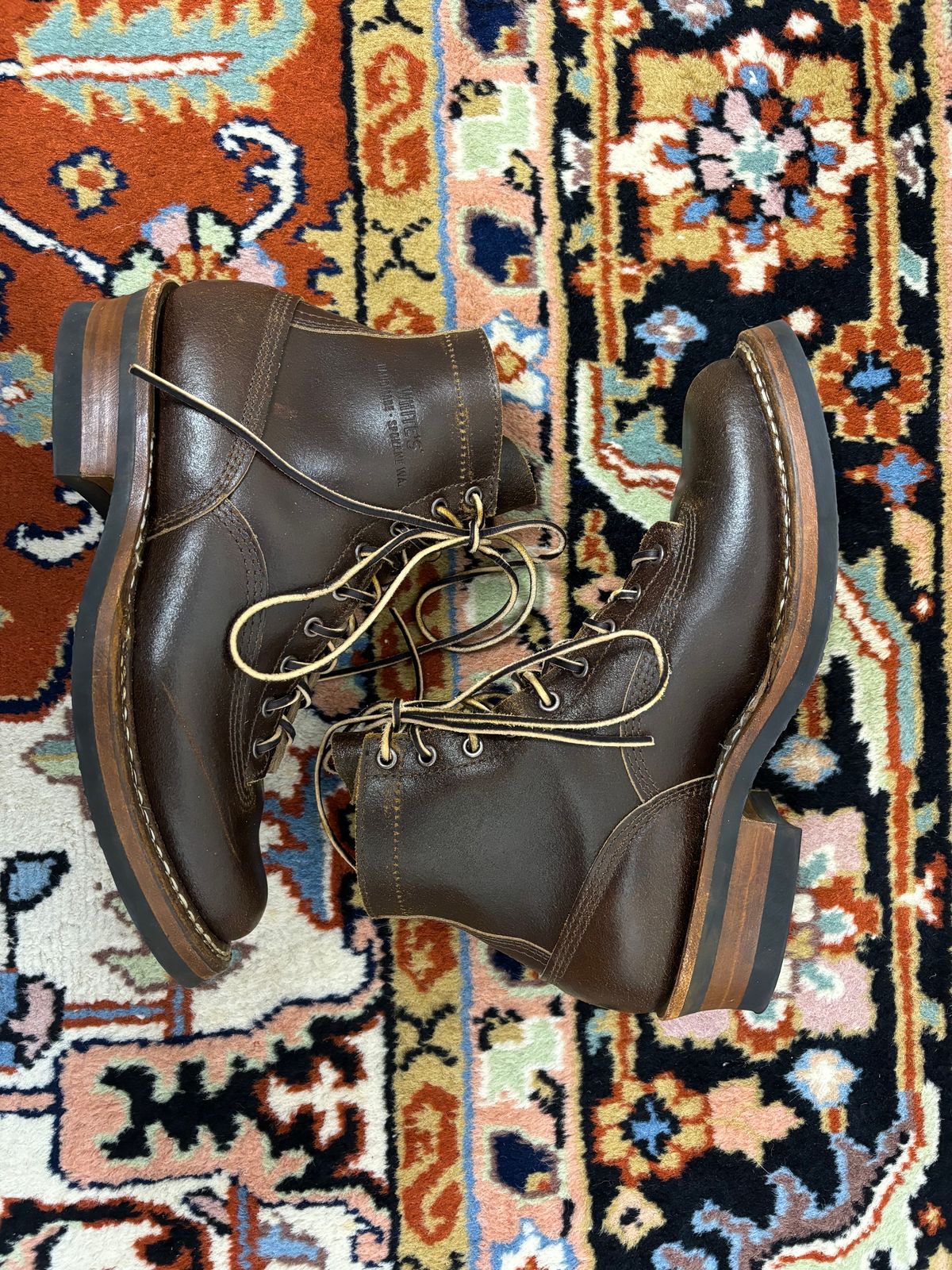 Photo by odontoblast on December 6, 2023 of the White's Bounty Hunter in Horween Cinnamon Waxed Flesh.