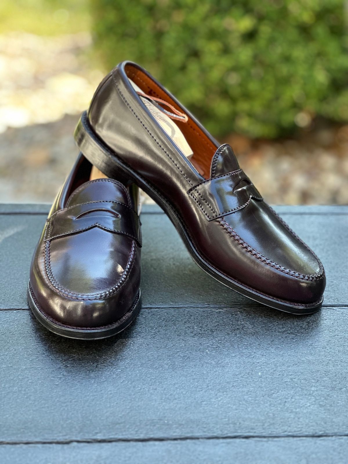 Photo by NoDadBod81 on September 15, 2023 of the Alden Leisure Handsewn Penny Loafer in Horween Color 8 Shell Cordovan.