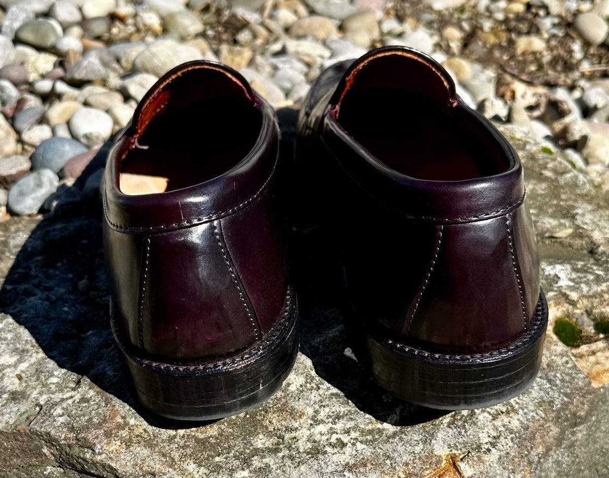 Photo by NoDadBod81 on February 5, 2024 of the Alden Leisure Handsewn Penny Loafer in Horween Color 8 Shell Cordovan.