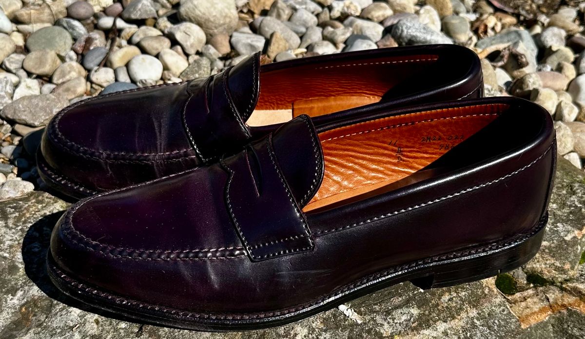 Photo by NoDadBod81 on February 5, 2024 of the Alden Leisure Handsewn Penny Loafer in Horween Color 8 Shell Cordovan.