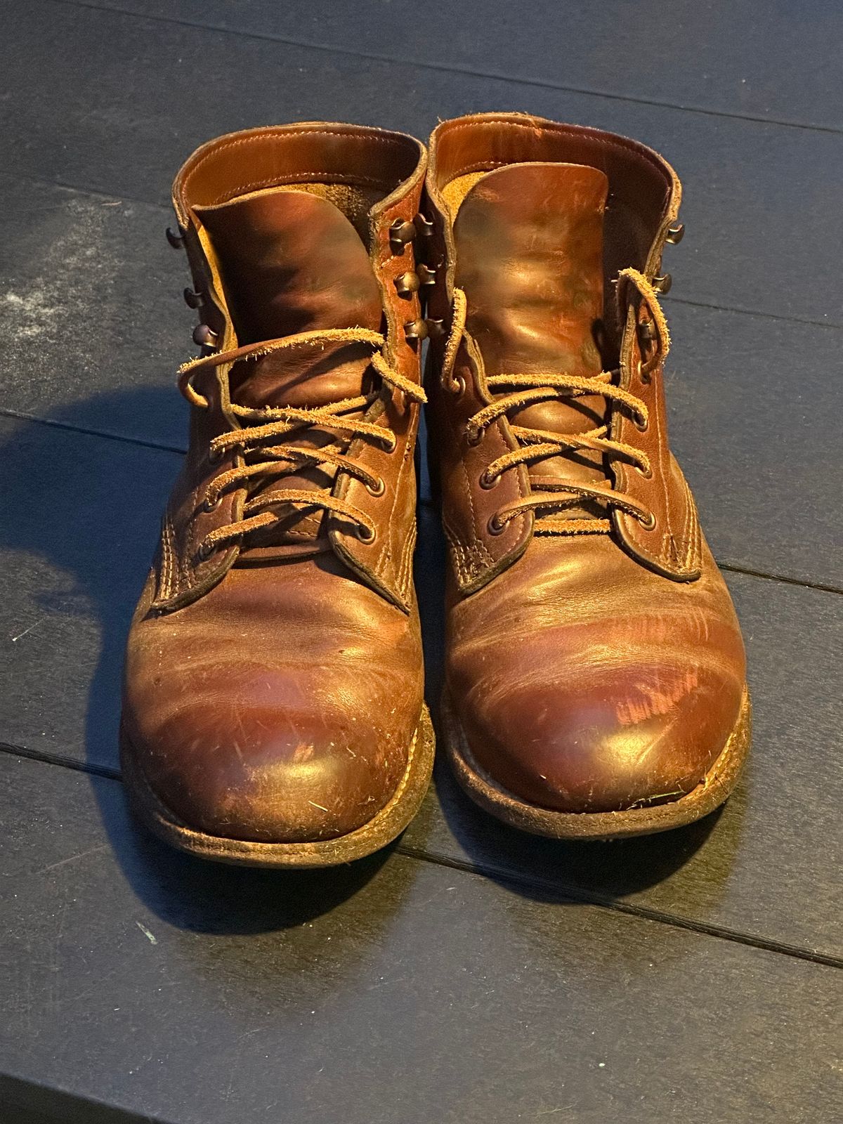 Photo by NoDadBod81 on October 9, 2023 of the Wolverine 1000 Mile Plain-Toe Boot in Horween Color 8 Chromexcel.