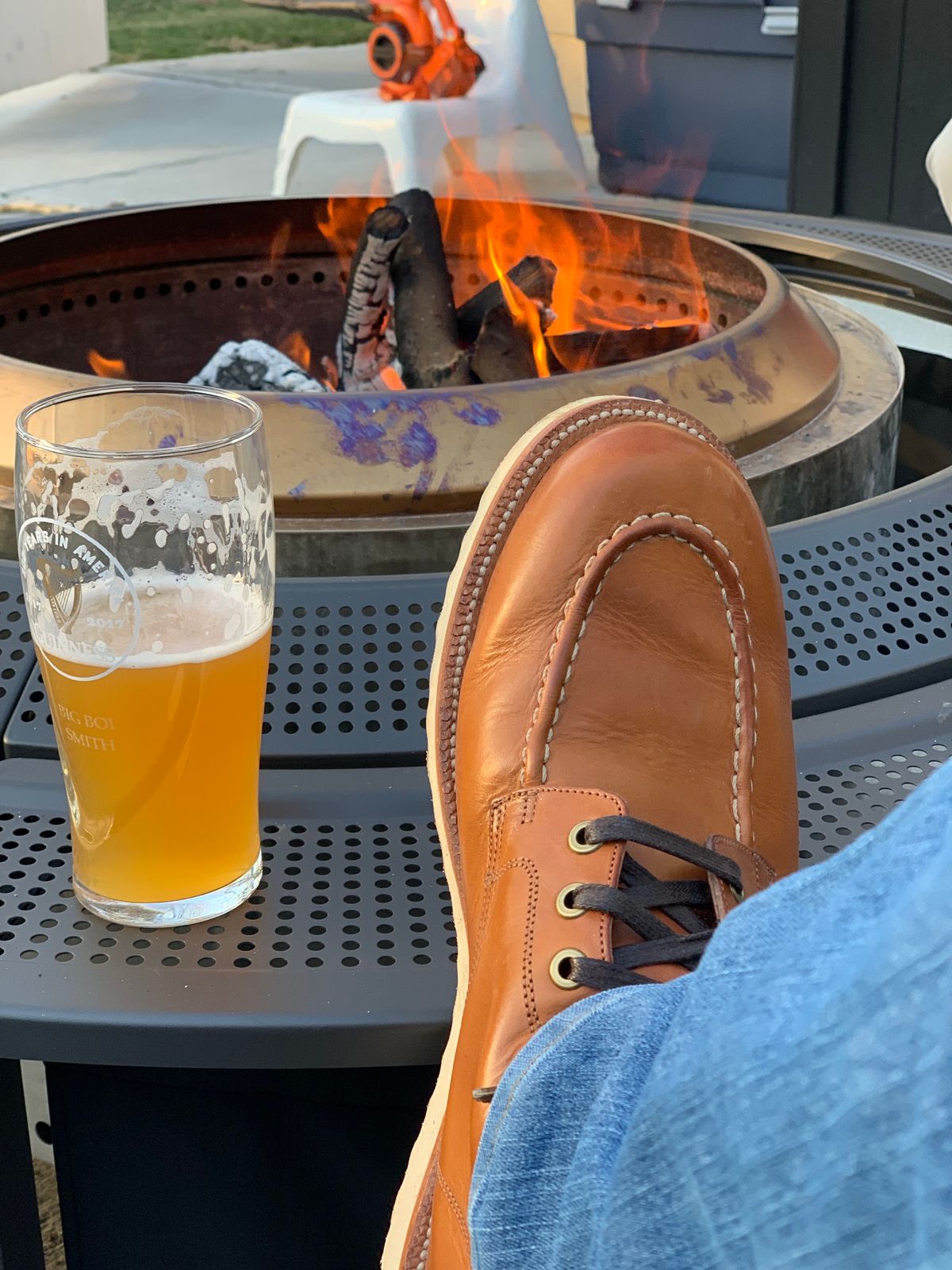 Photo by NoDadBod81 on January 10, 2023 of the Grant Stone Brass Boot in Badalassi Carlo Saddle Tan Minerva.