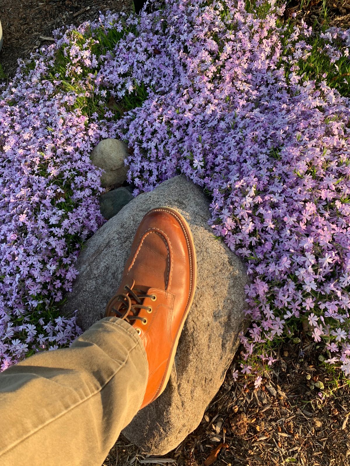 Photo by NoDadBod81 on April 24, 2023 of the Grant Stone Brass Boot in Badalassi Carlo Saddle Tan Minerva.