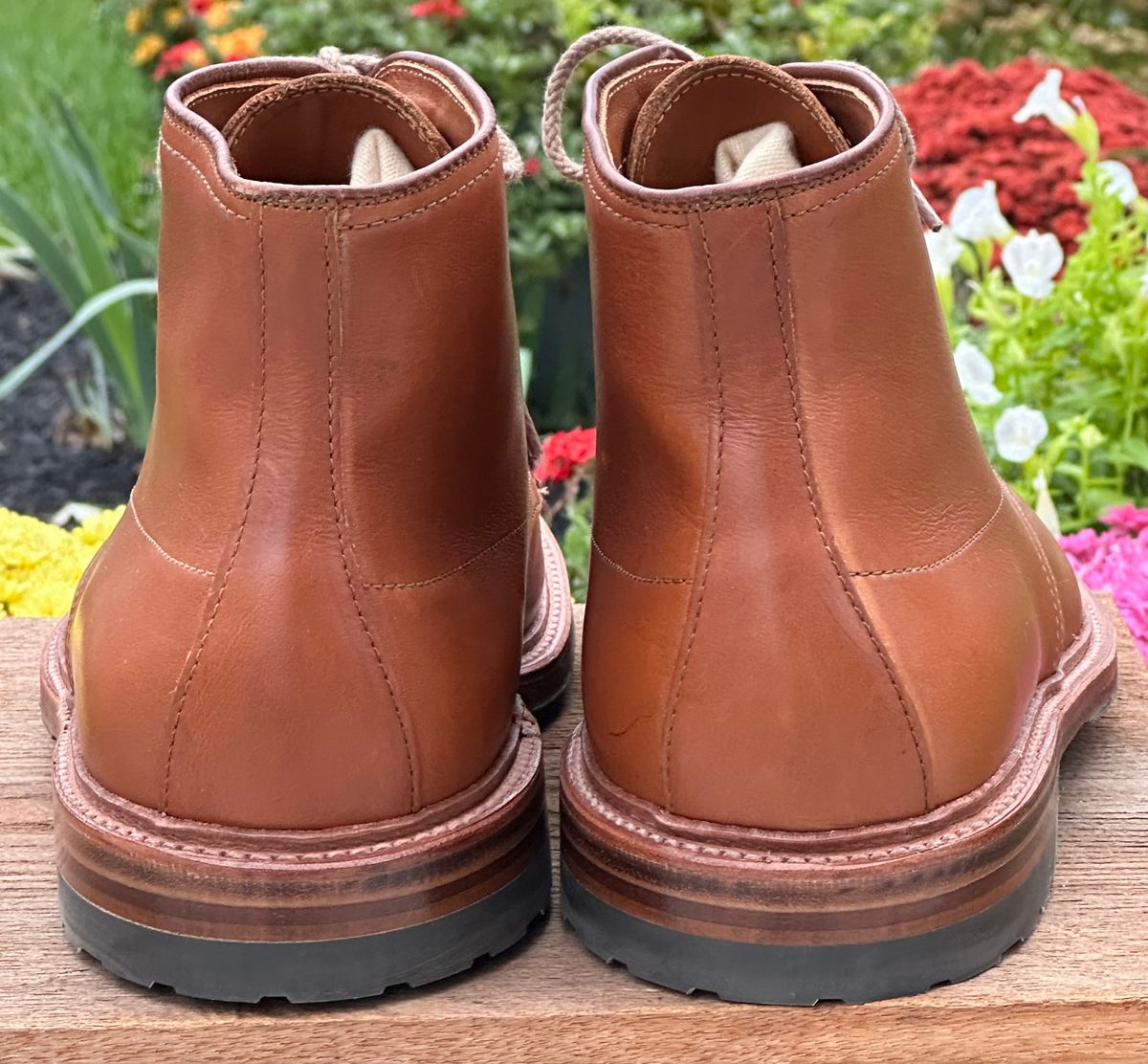 Photo by NoDadBod81 on October 1, 2024 of the Alden X Ealdwine 40307HC Saddle Tan Fettleder Indy in Saddle Tan Calf Skin.
