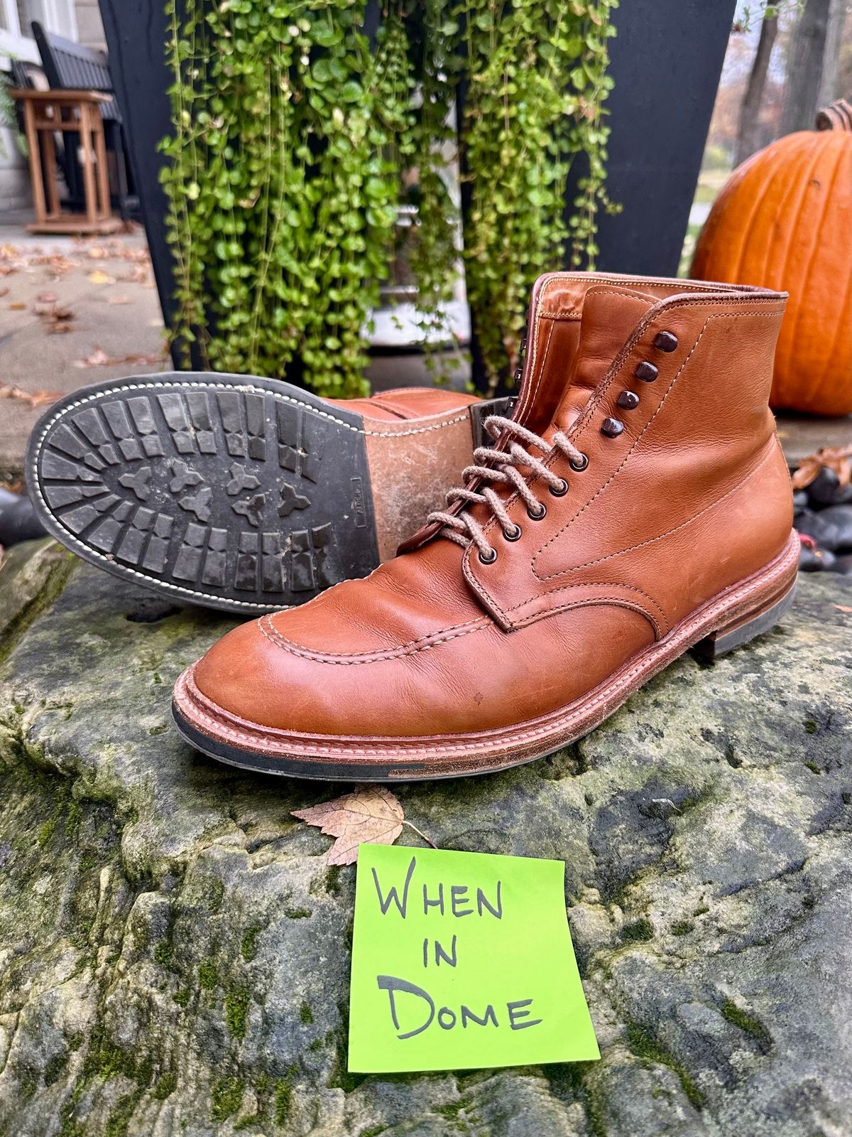 Photo by NoDadBod81 on November 4, 2024 of the Alden X Ealdwine 40307HC Saddle Tan Fettleder Indy in Saddle Tan Calf Skin.