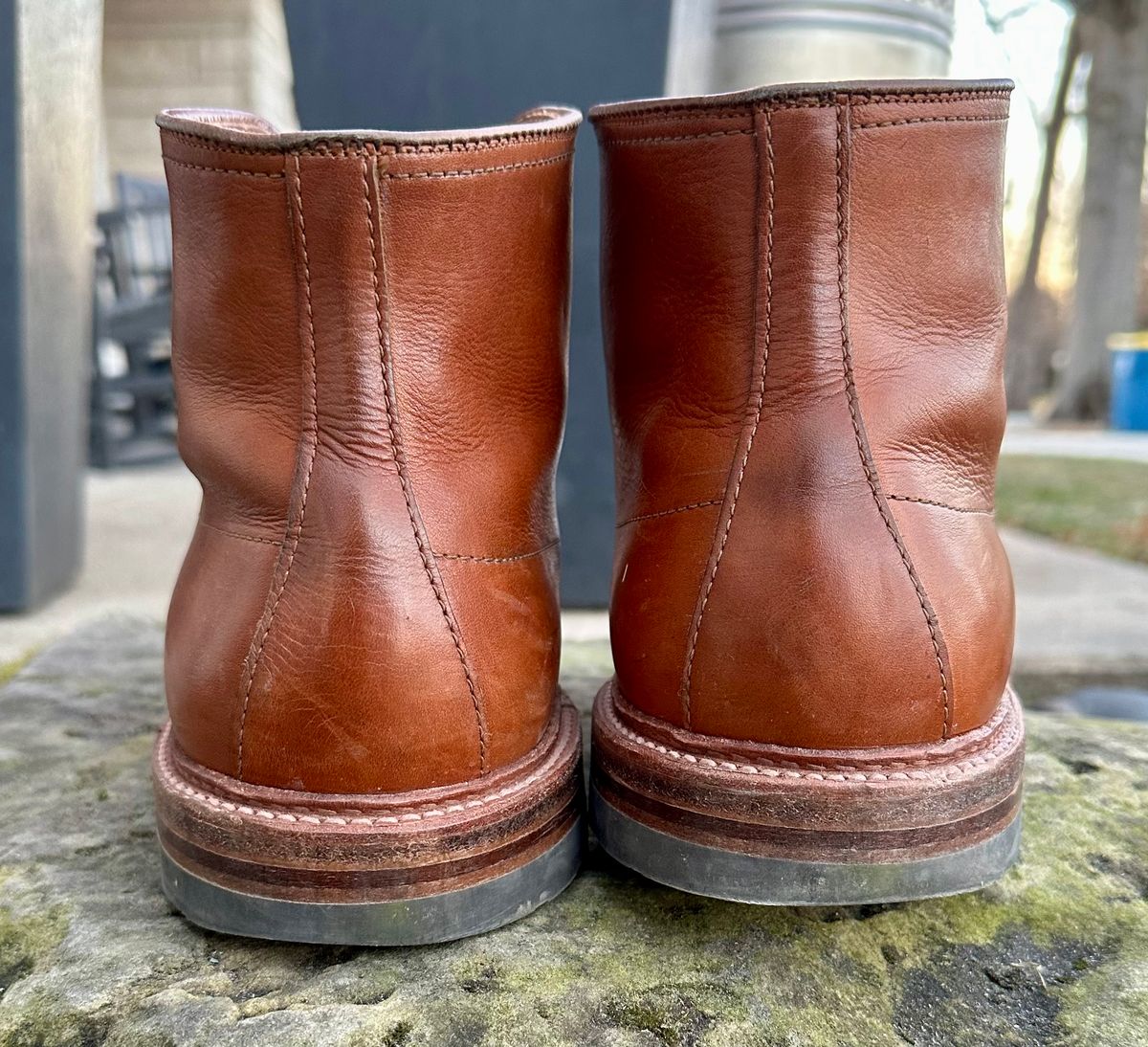 Photo by NoDadBod81 on December 5, 2024 of the Alden X Ealdwine 40307HC Saddle Tan Fettleder Indy in Saddle Tan Calf Skin.