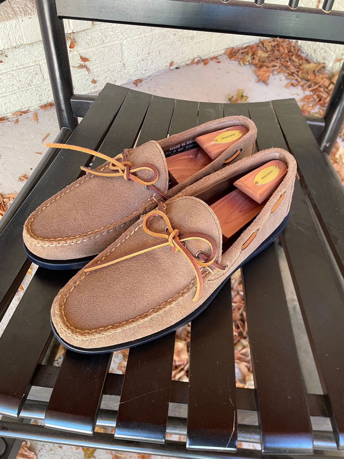 Photo by csburkhalter on September 17, 2023 of the Rancourt & Co. Gilman Camp Moc in Horween Natural Chromexcel Roughout.