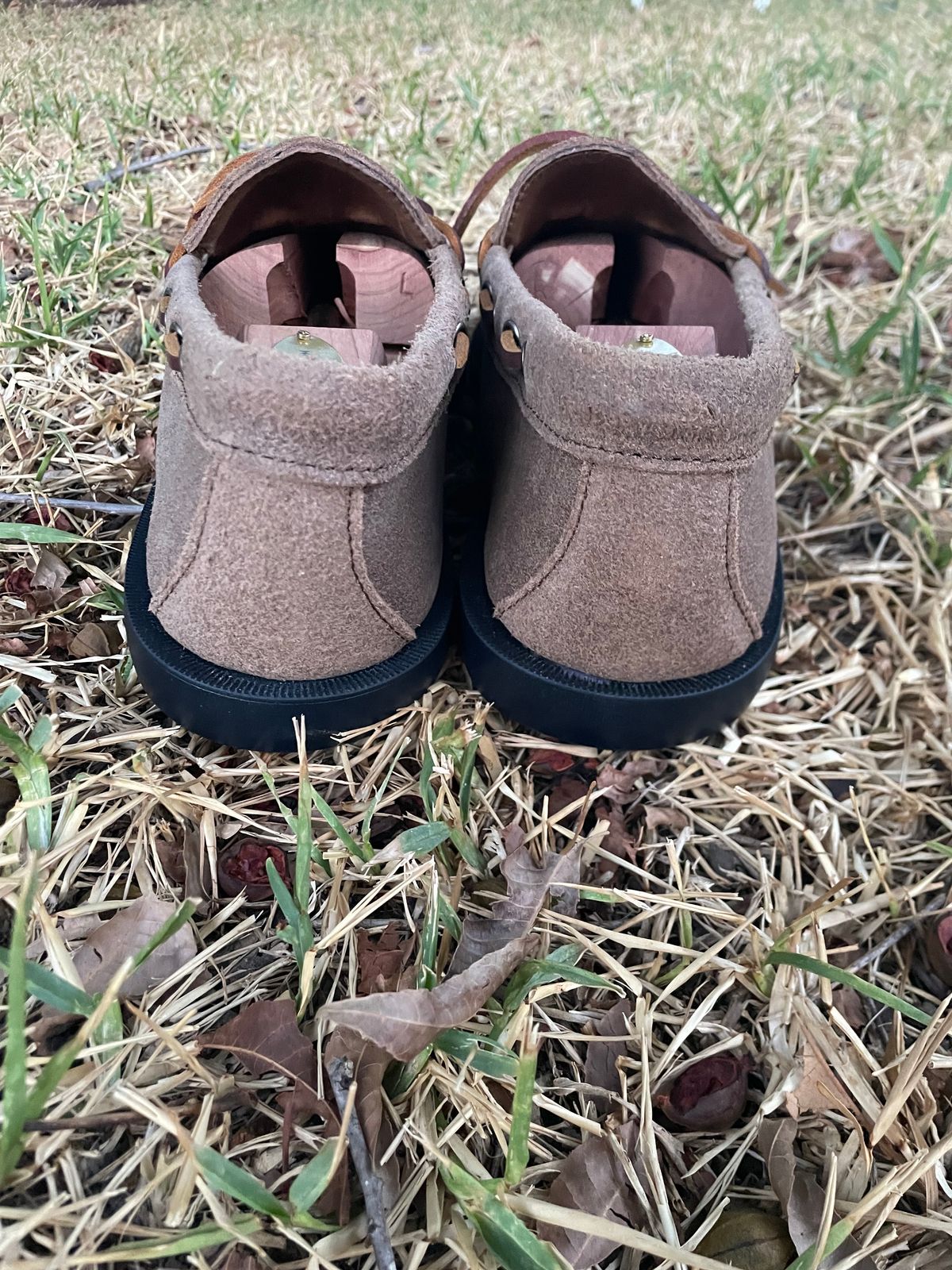 Photo by csburkhalter on October 3, 2023 of the Rancourt & Co. Gilman Camp Moc in Horween Natural Chromexcel Roughout.